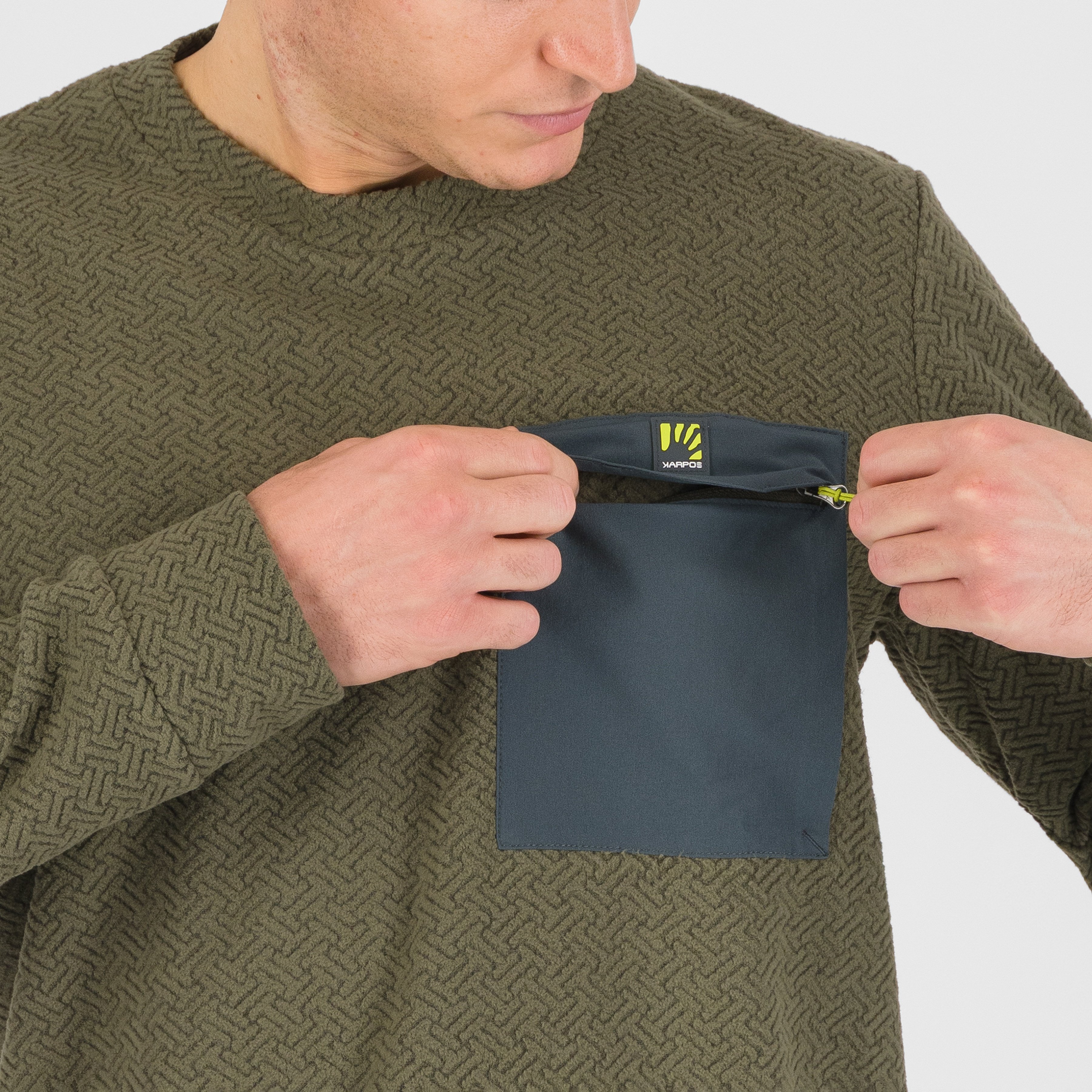 Mesdi' crewneck fleece - deep depths/woodl.gray - karpos