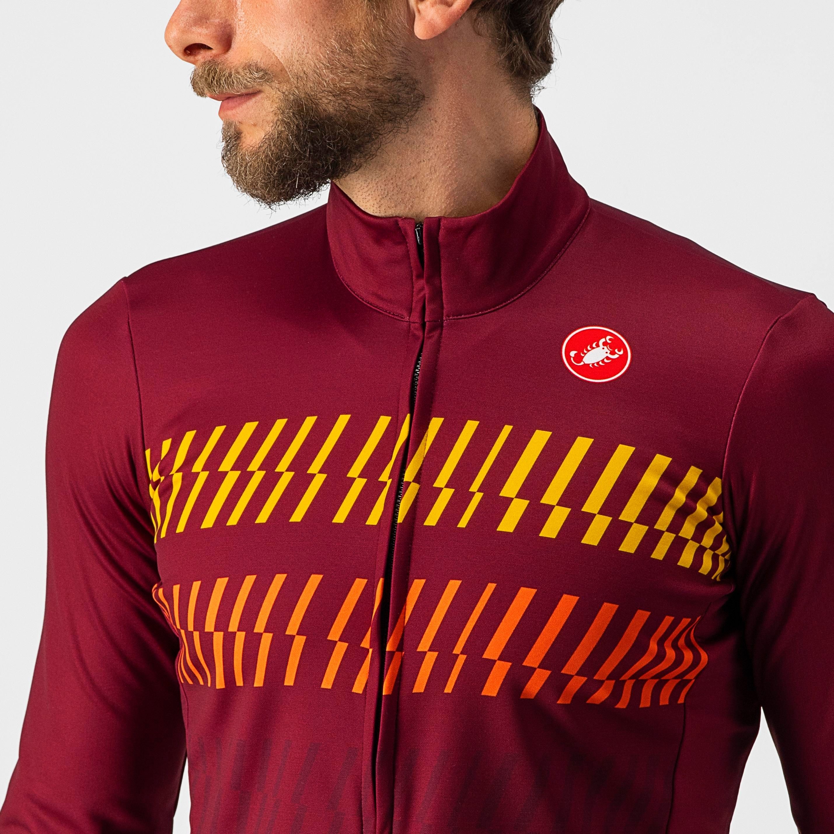 Unlimited thermal jersey - bordeaux/goldenrod-orange - castelli