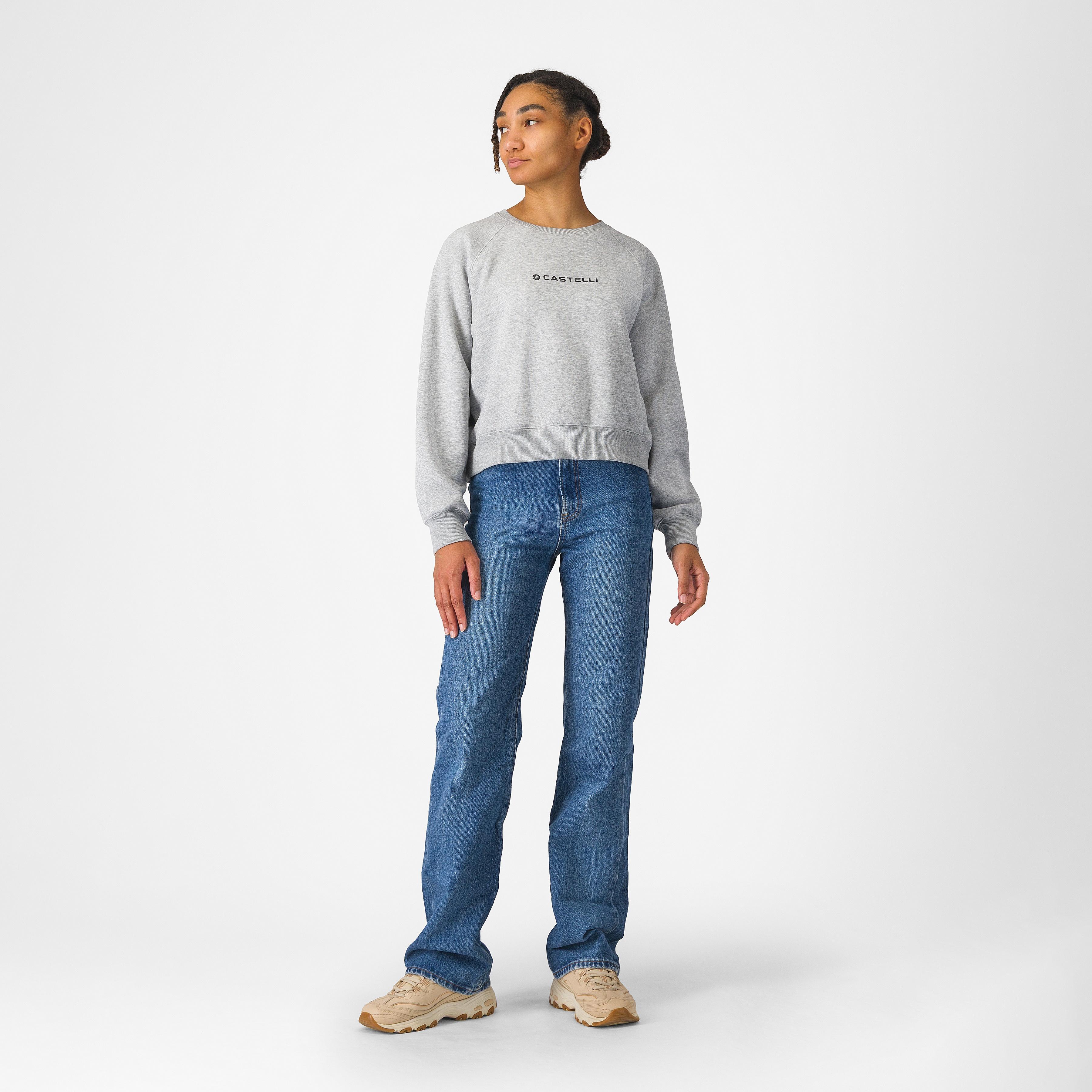 Logo w sweatshirt - melange gray - castelli