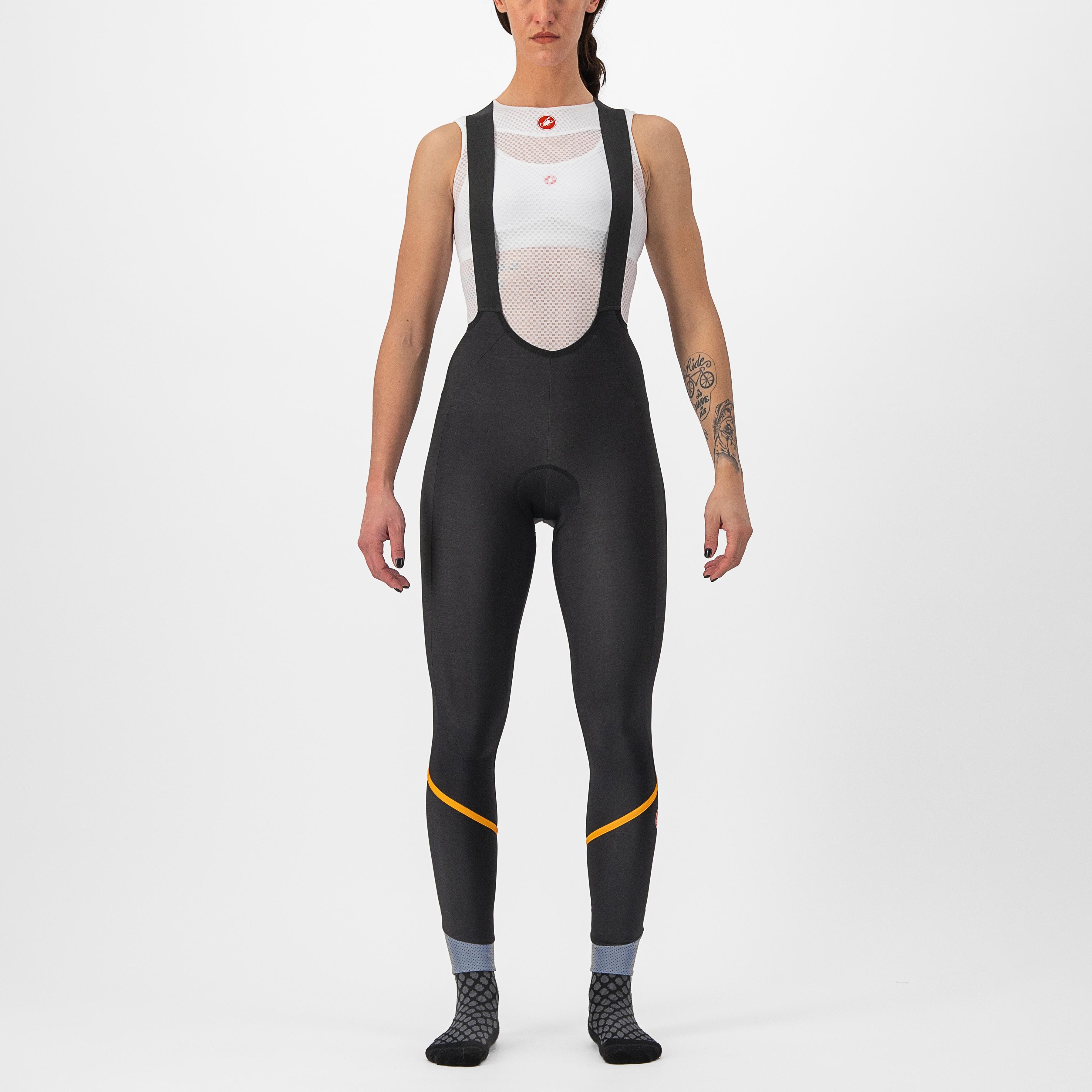 Velocissima dt bibtight - black/melon-silver reflex - castelli