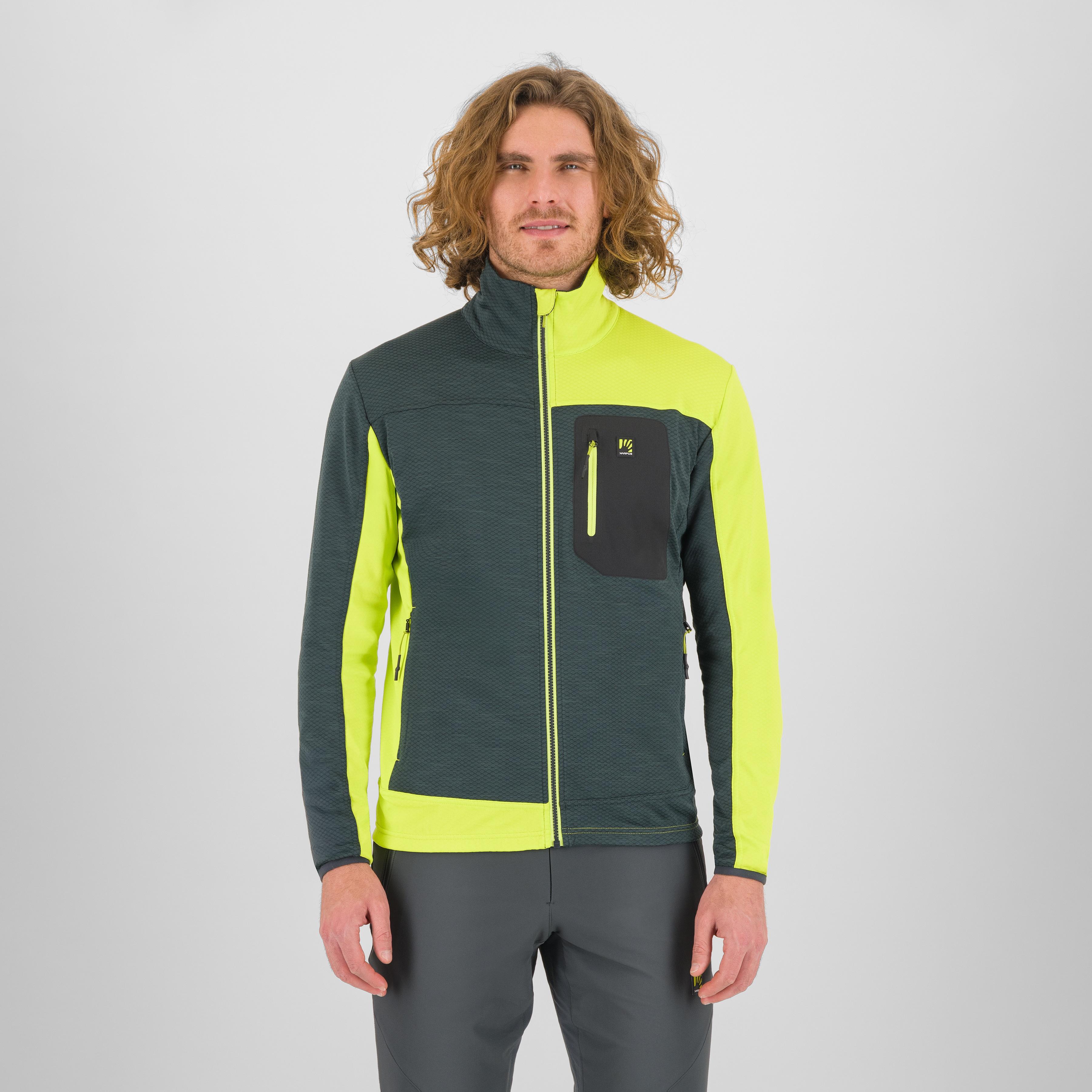 Cherz fleece - woodl.gray/acid lime - karpos