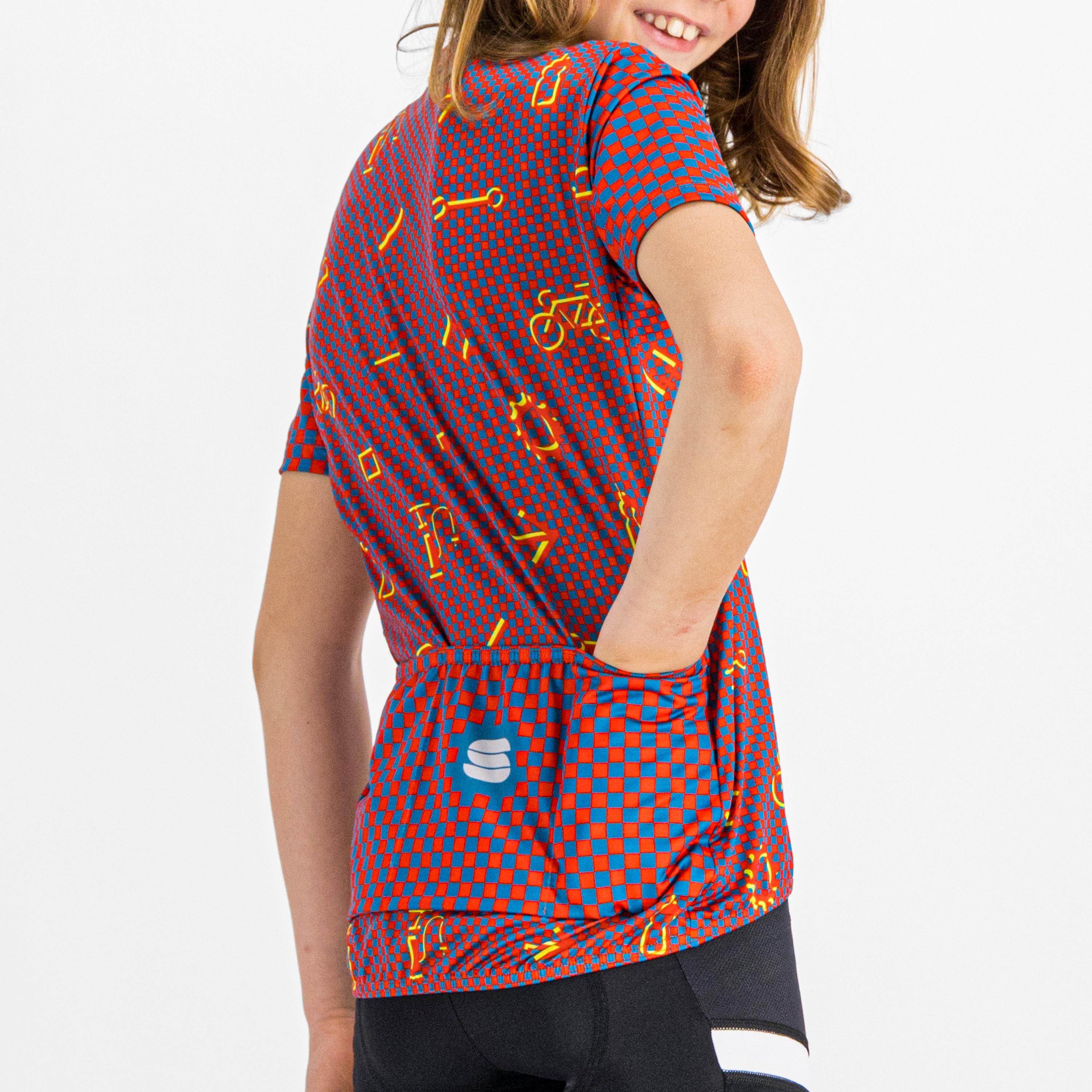 Checkmate kid jersey - red blue pompelmo - sportful