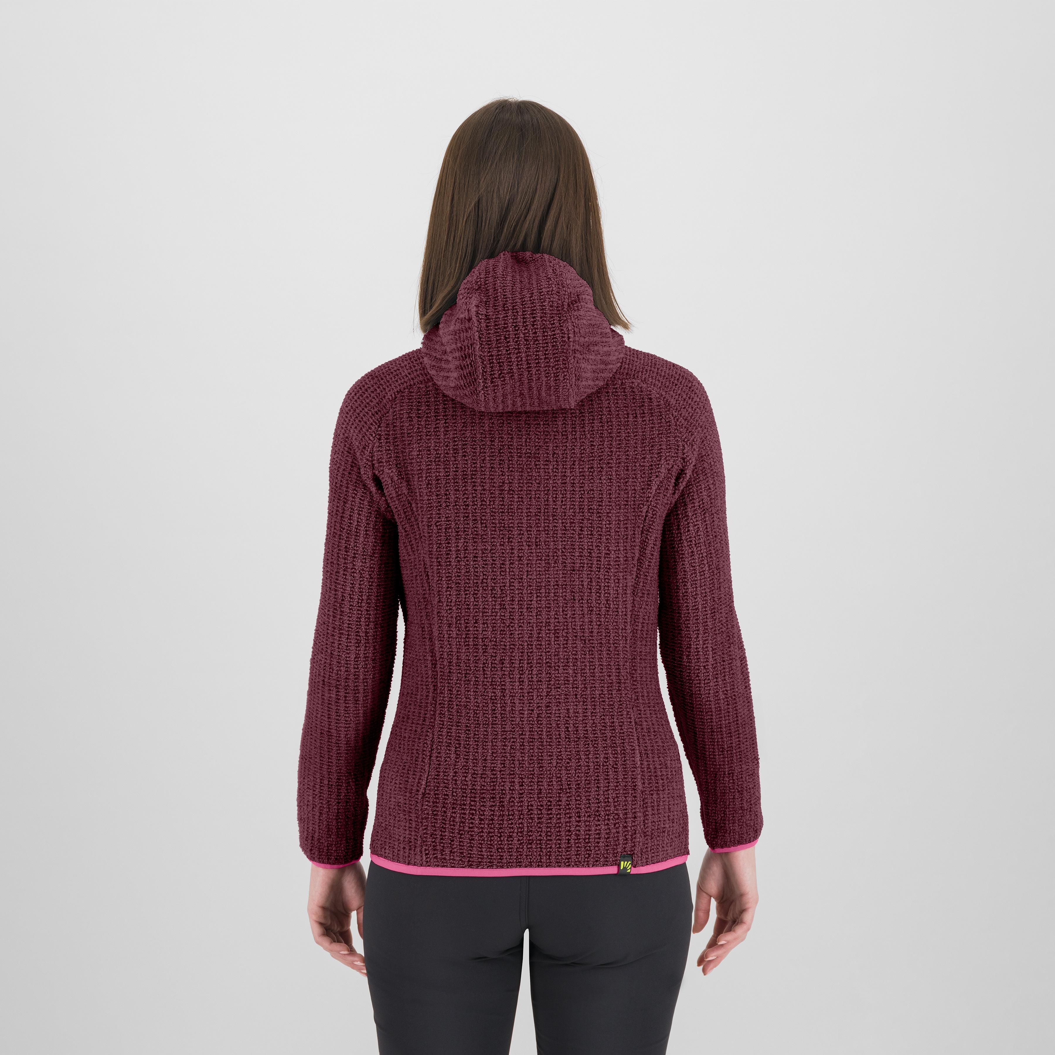 Rocchetta evo hoodie w fleece - crimson/pink power - karpos