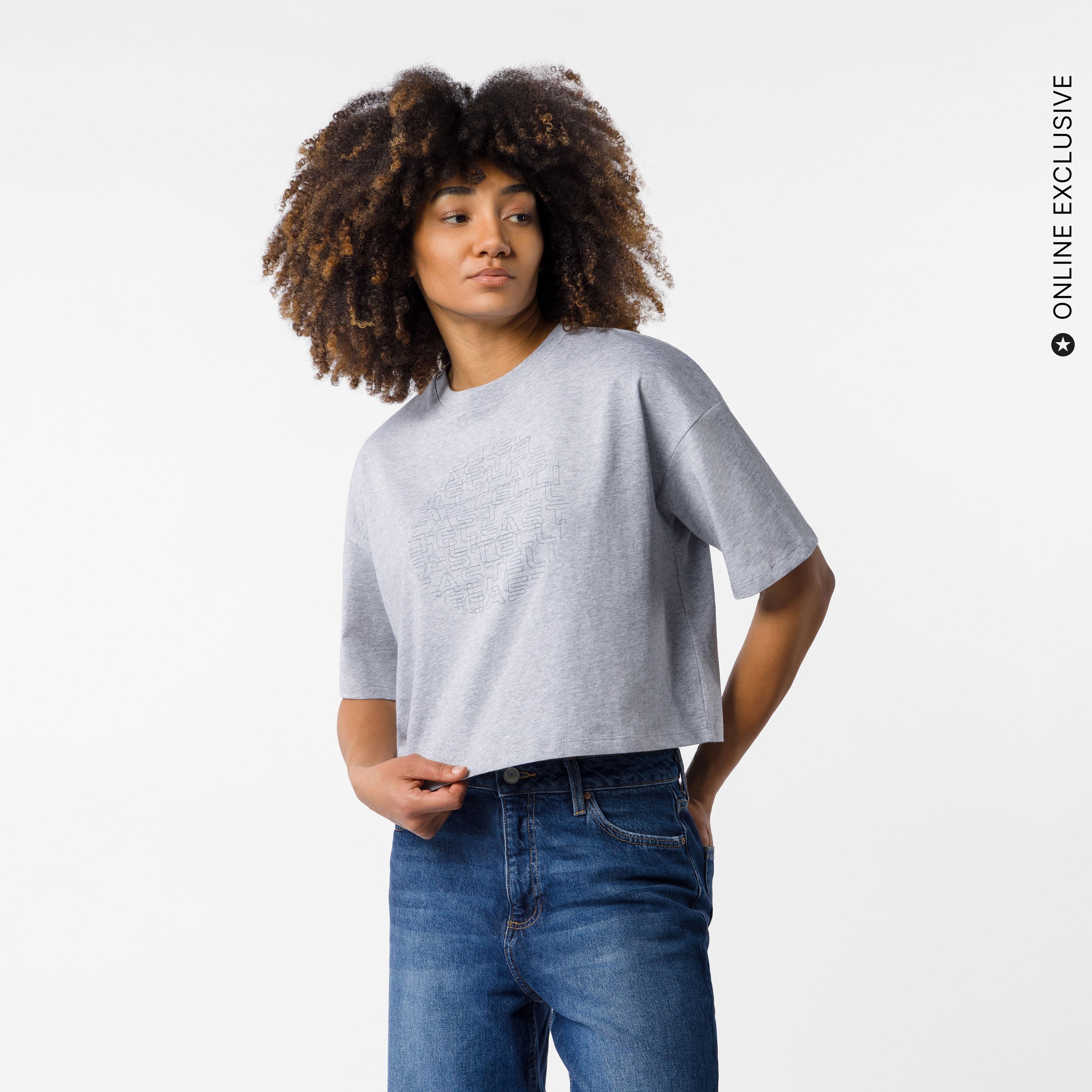 Women's globe logo tee - melange gray - castelli