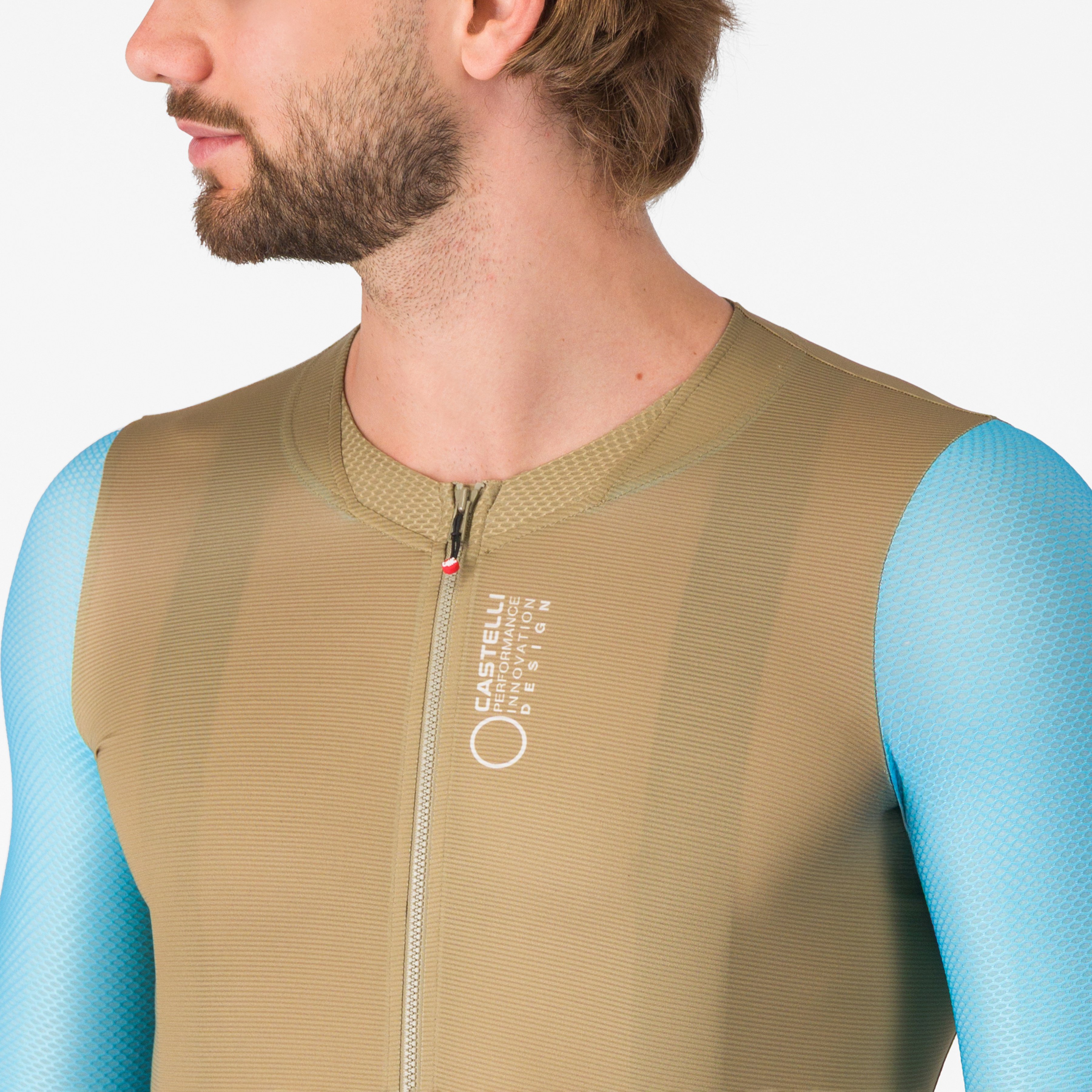 Corretto ls jersey - elmwood/neon cobalt-white - castelli