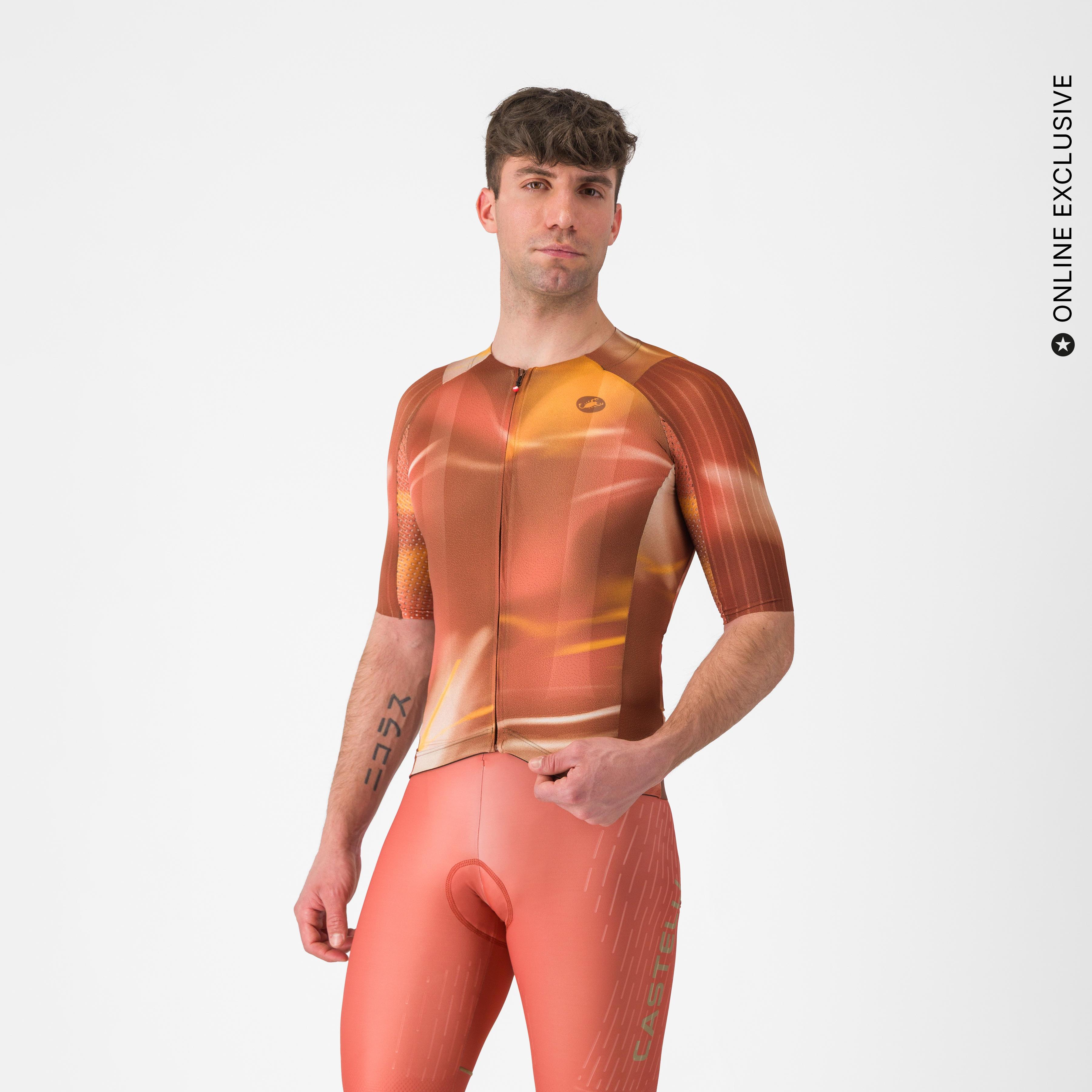 Aero race 8s jersey - deep mocha/vivid orange - castelli