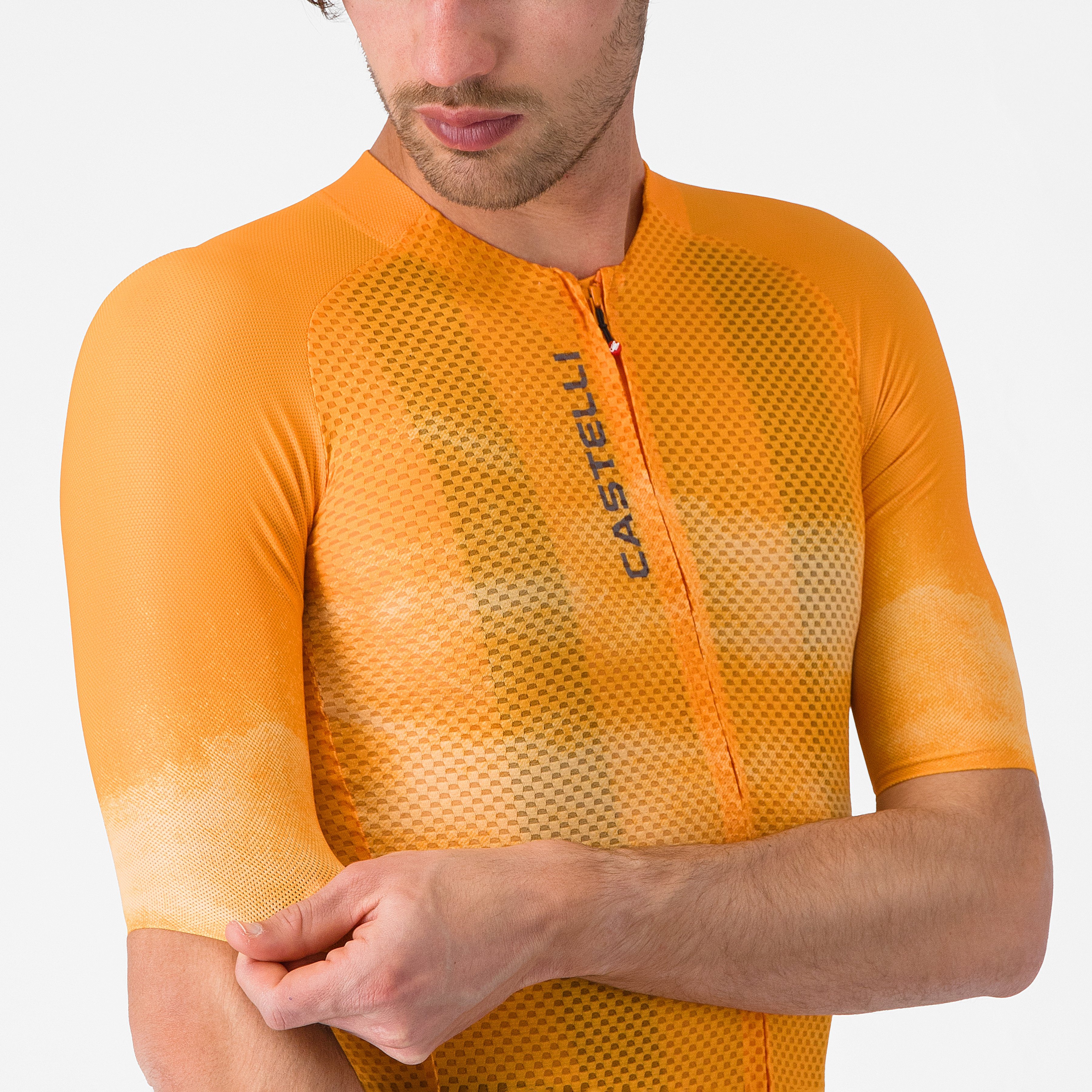 Climber's a/c jersey - vivid orange/smoky gray - castelli