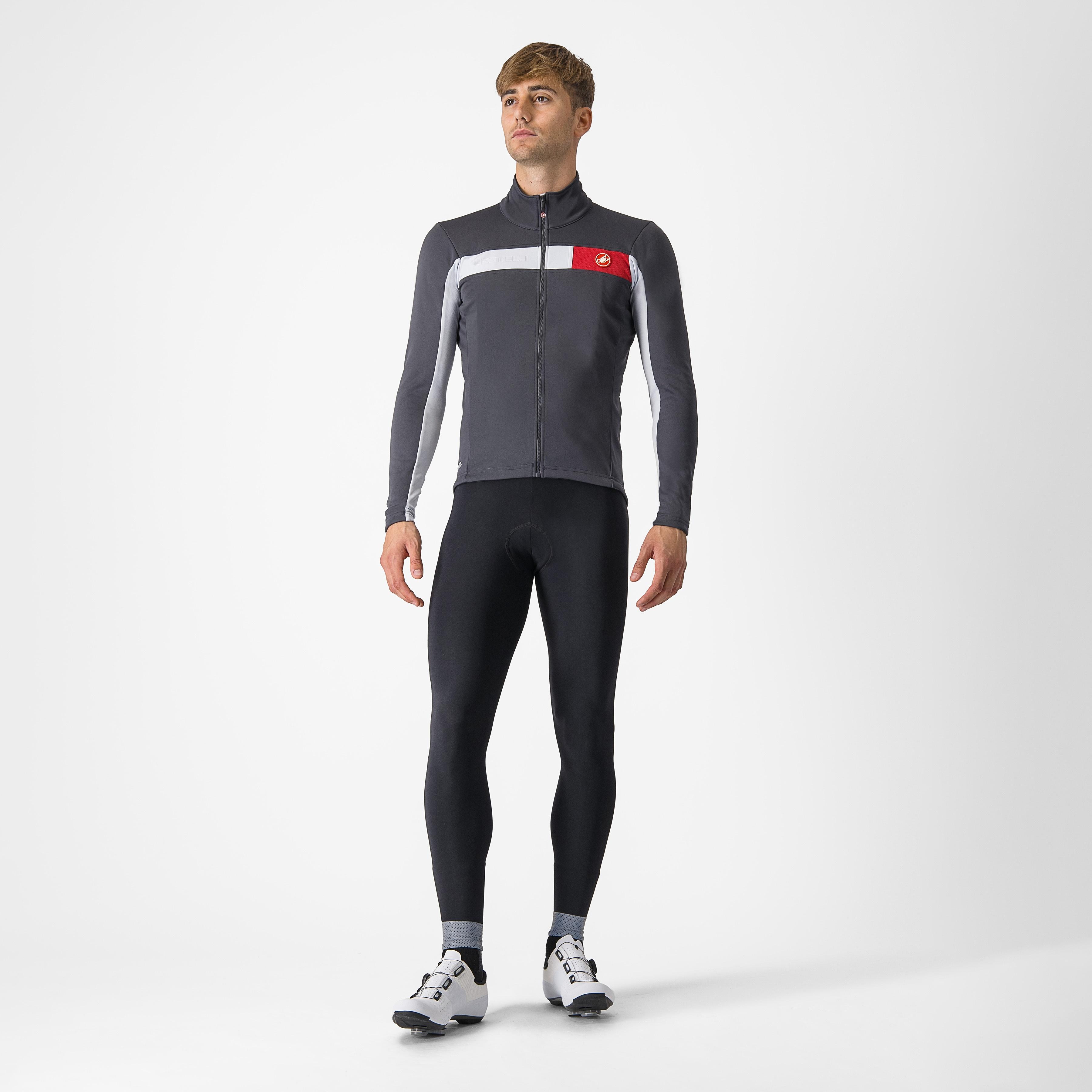 Mortirolo 6s jacket - dark gray/silver gray-red refl - castelli