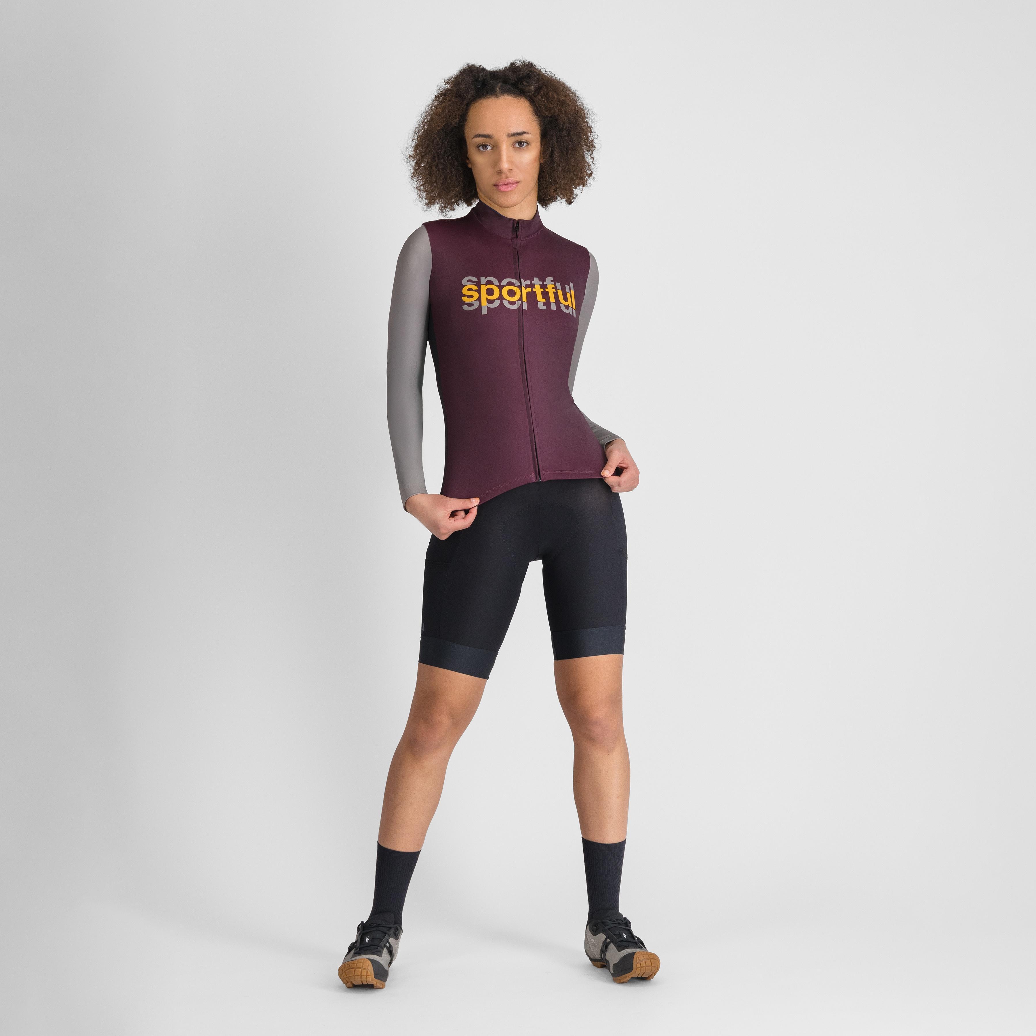 Supergiara logo thermal w jersey - deep bordeaux - sportful