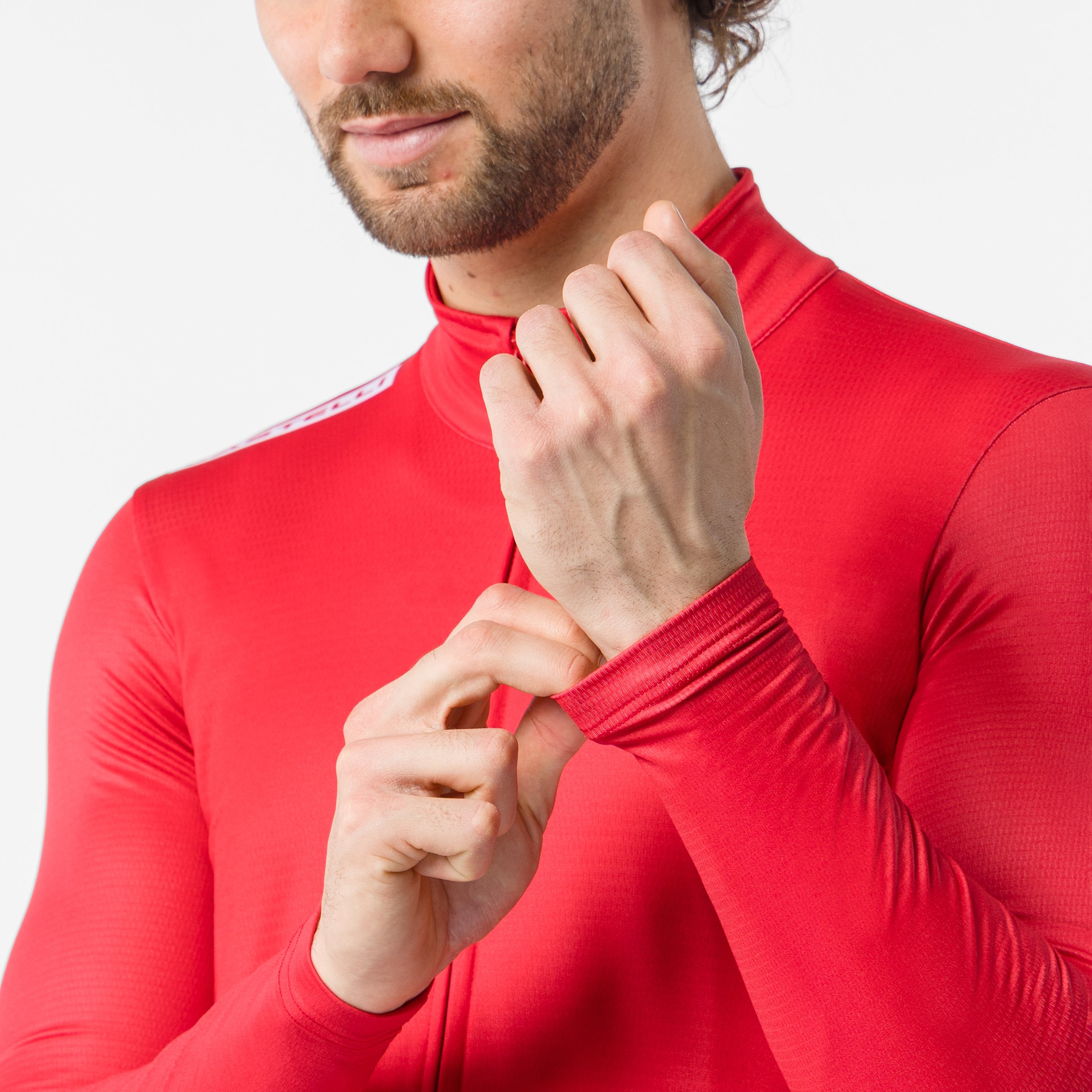 Quadro thermal jersey - rich red/white - castelli