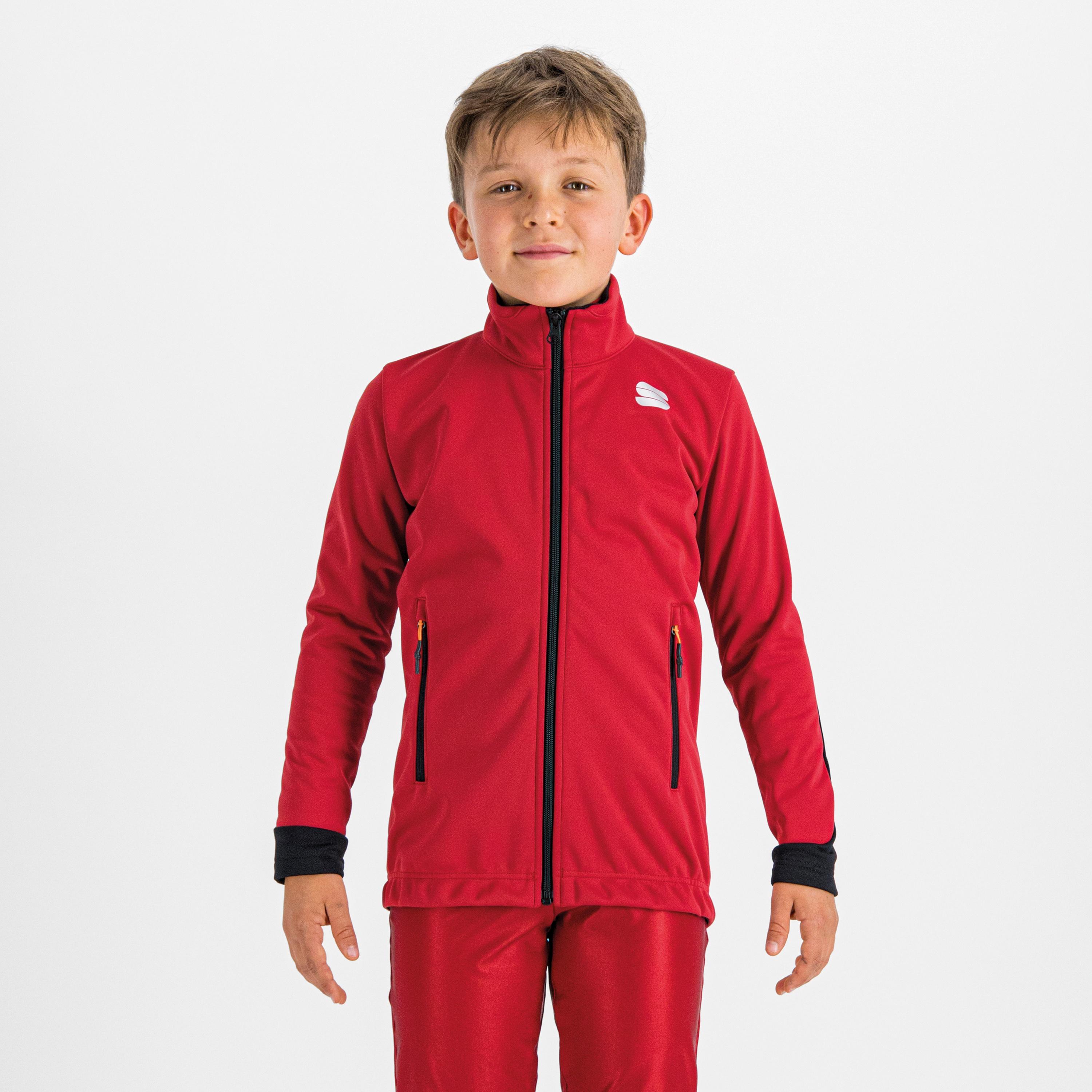 Squadra kid's jacket - red rumba / black - sportful