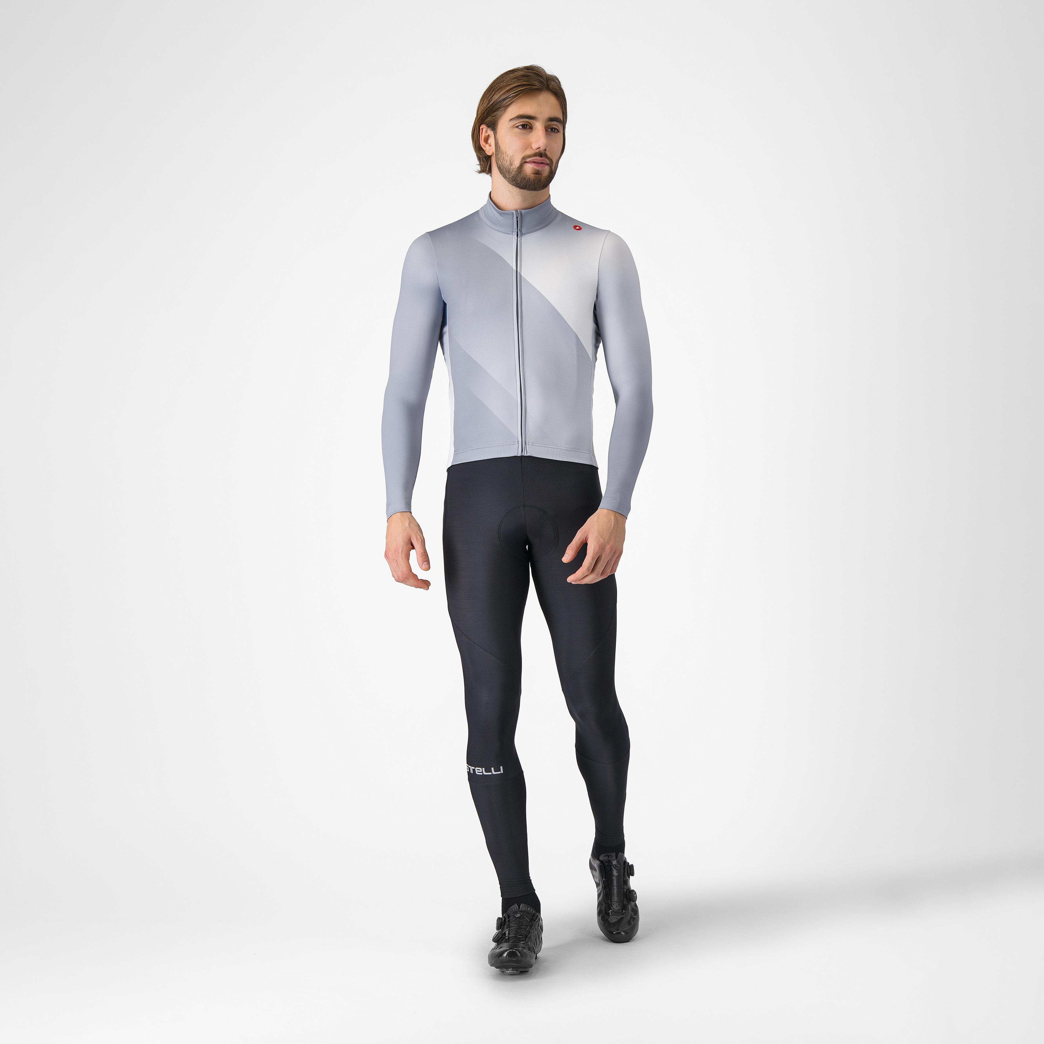 Amplify thermal jersey - vortex gray/silver gray-white - castelli