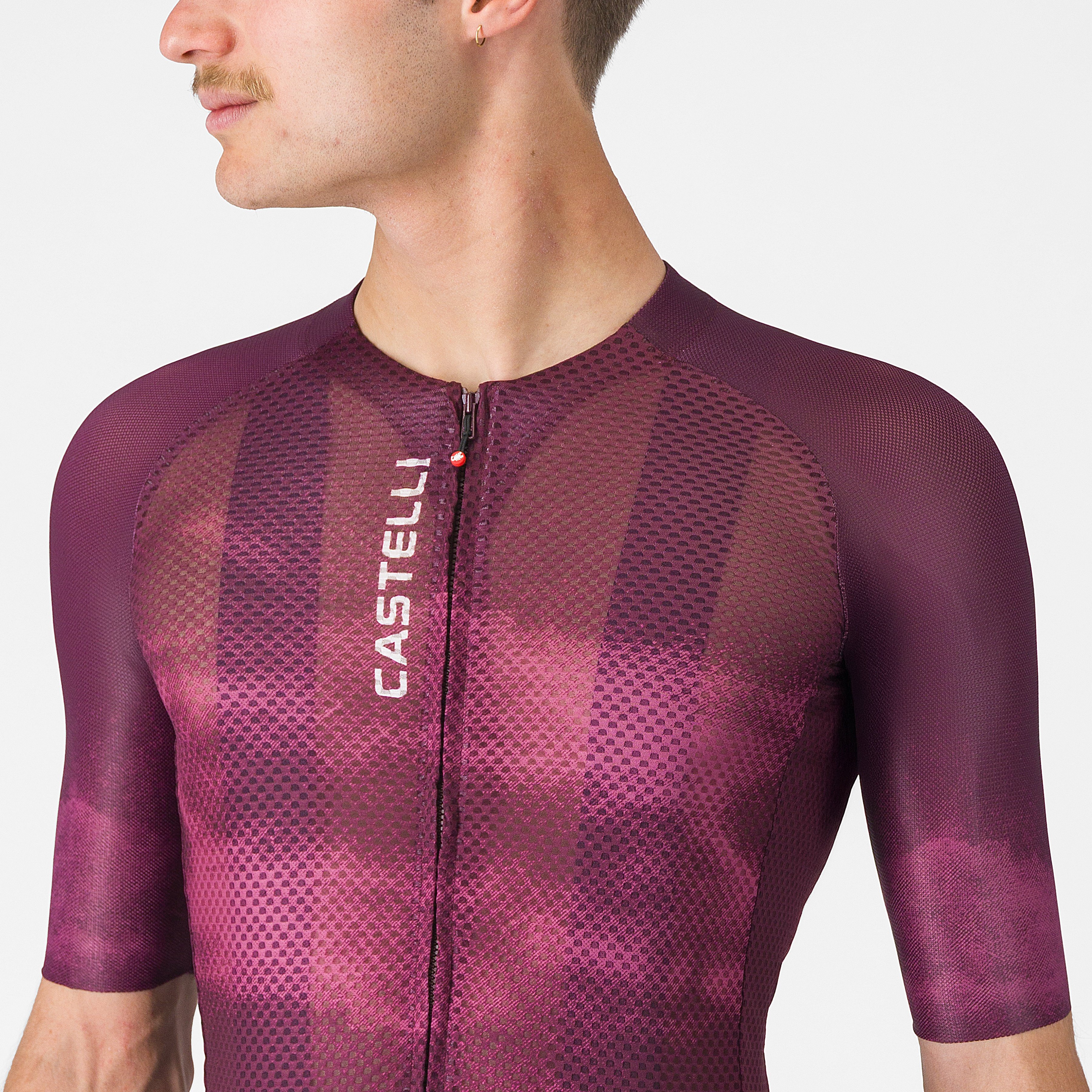 Climber's a/c jersey - deep bordeaux/white - castelli