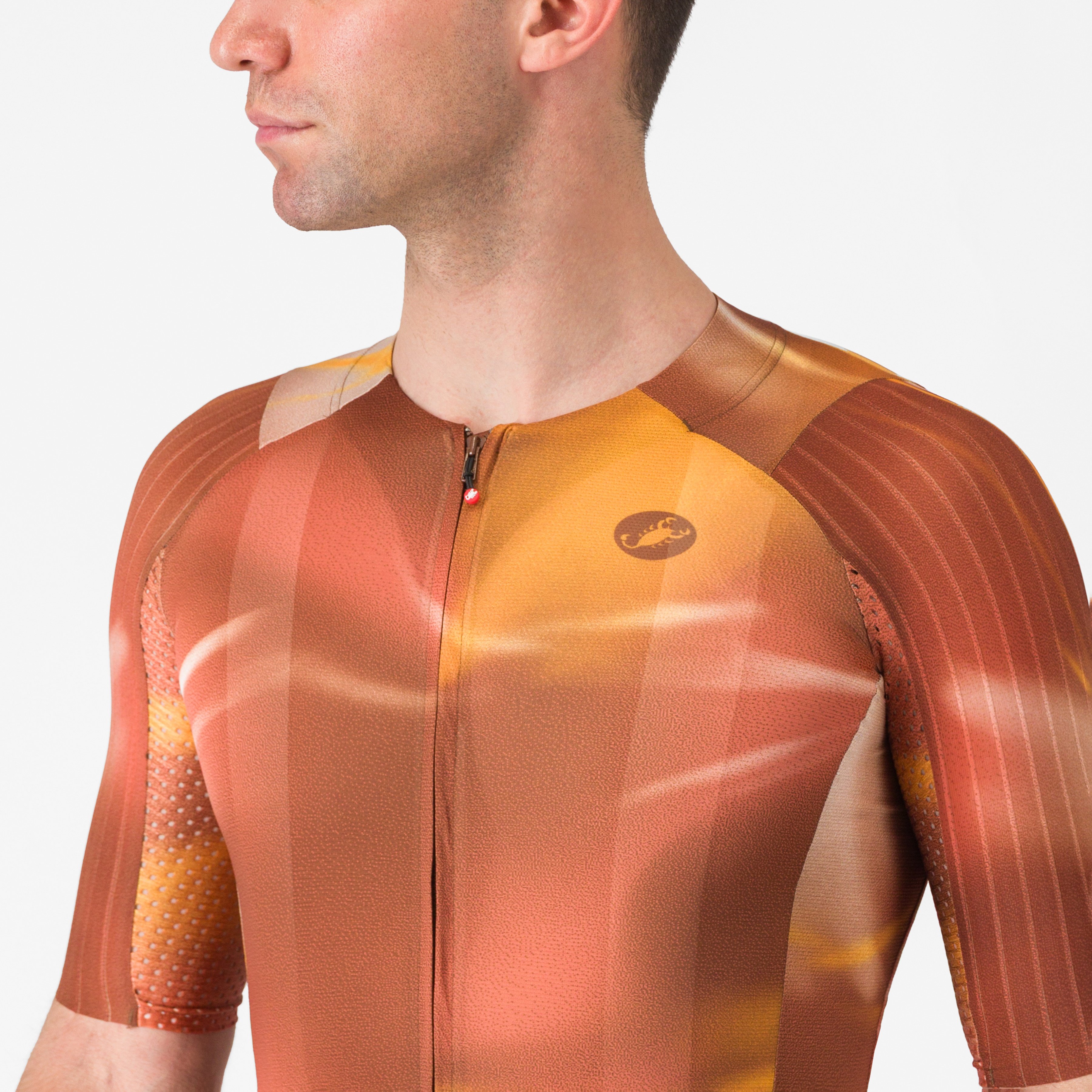 Aero race 8s jersey - deep mocha/vivid orange - castelli