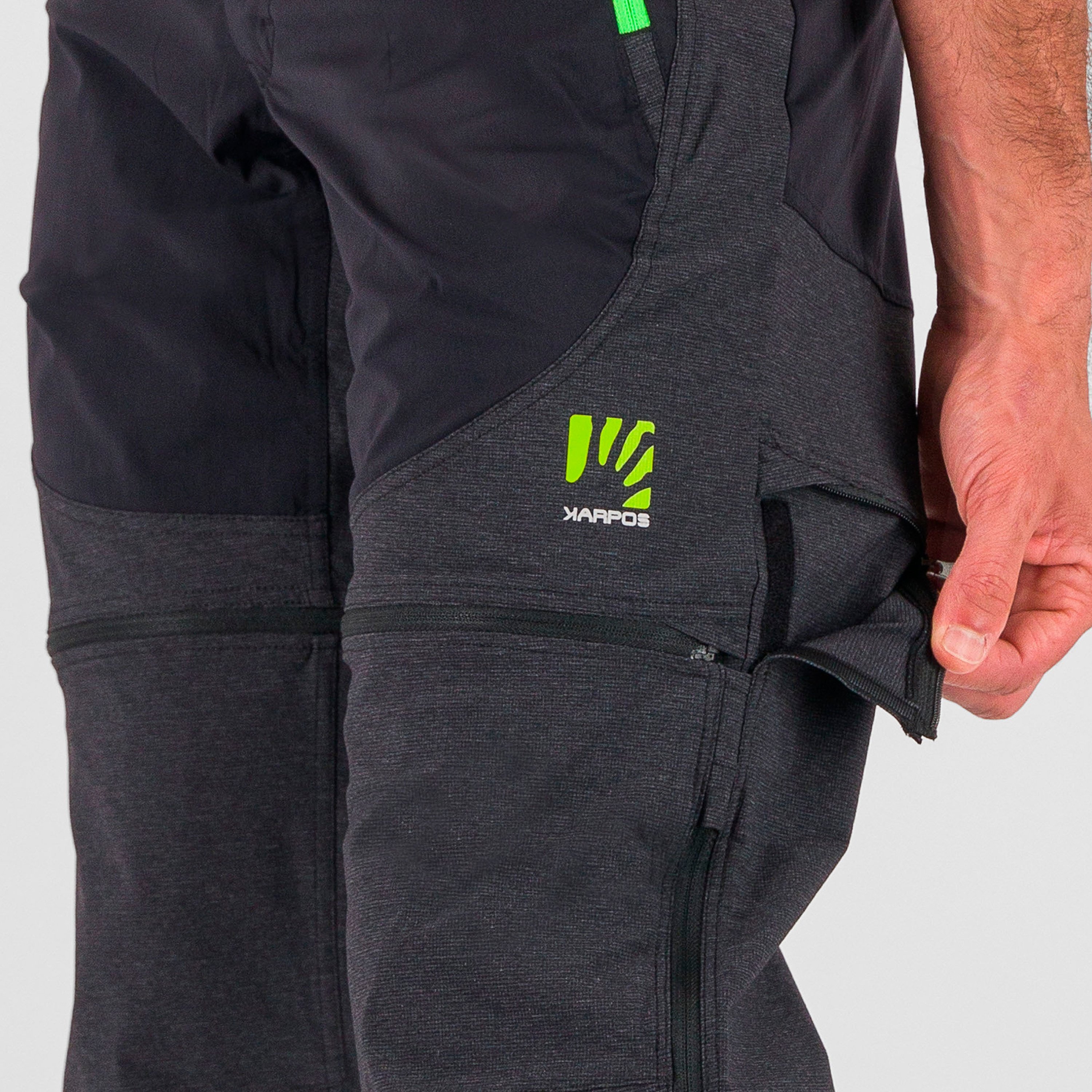 Santa croce zip-off pant - black/jasmine green - karpos