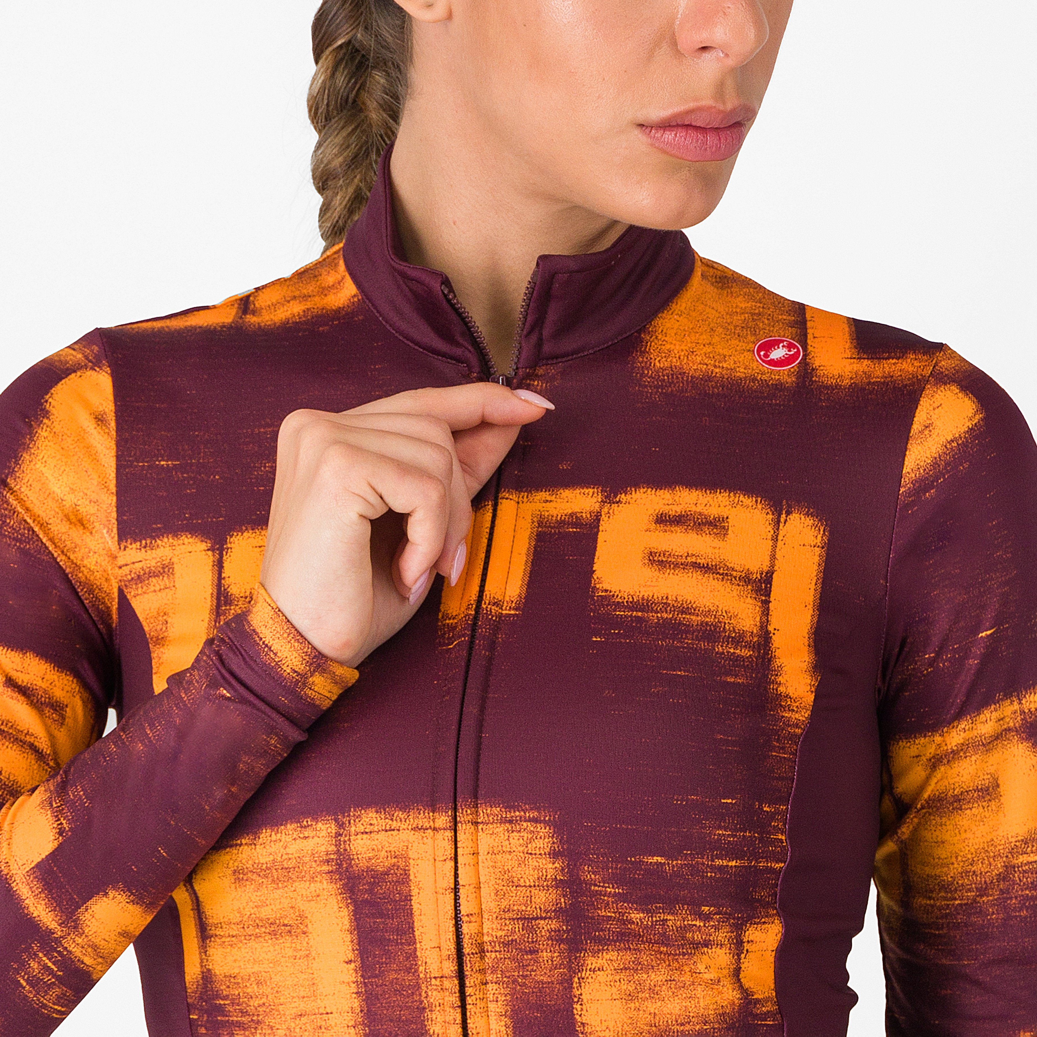 Blur thermal jersey - deep bordeaux/vivid orange - castelli