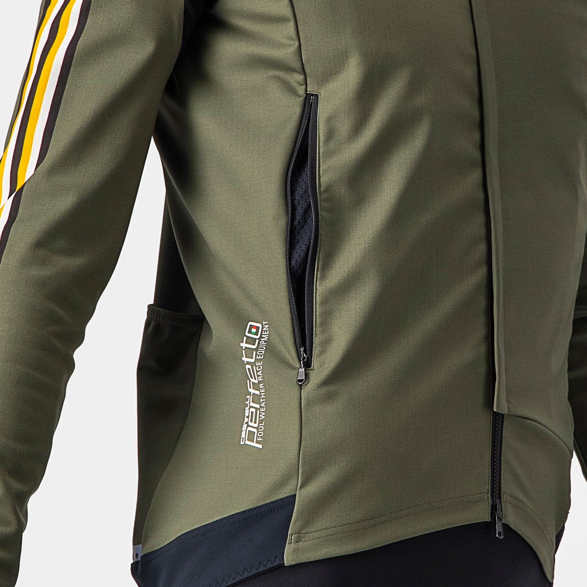 Unlimited perfetto ros 2 jacket - military green/goldenrod - castelli