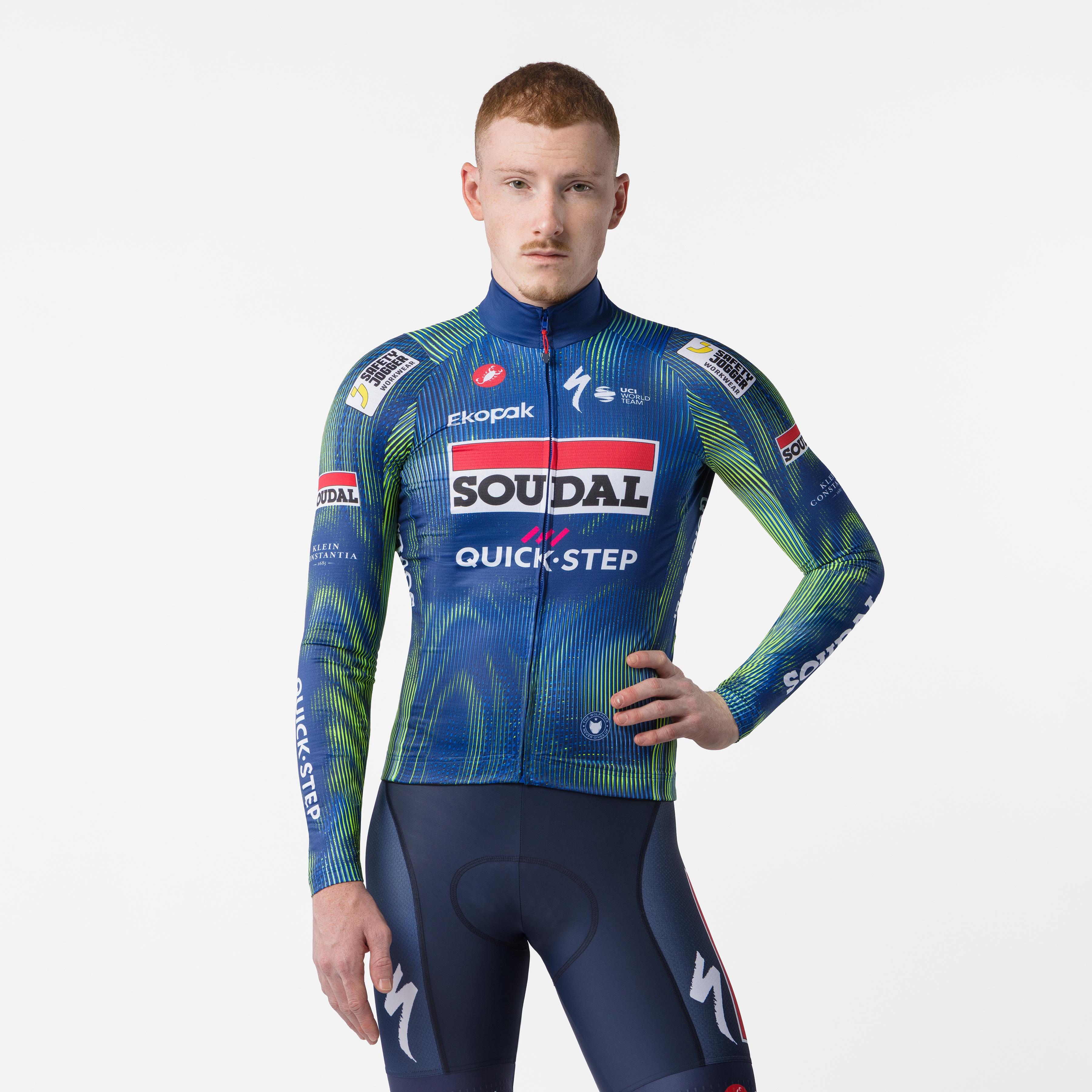 Mid weight 2 ls jersey - blue/electric lime - castelli