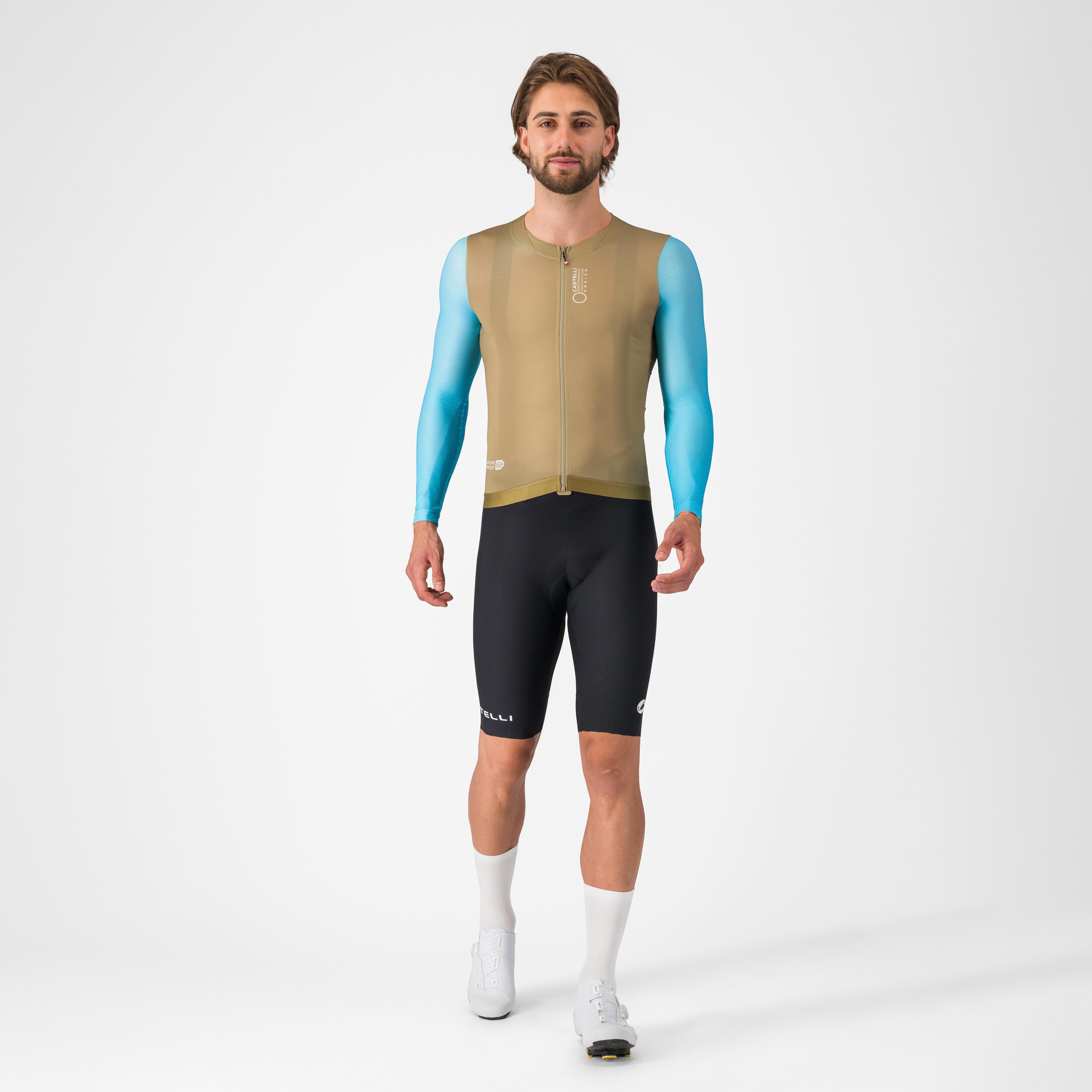 Corretto ls jersey - elmwood/neon cobalt-white - castelli