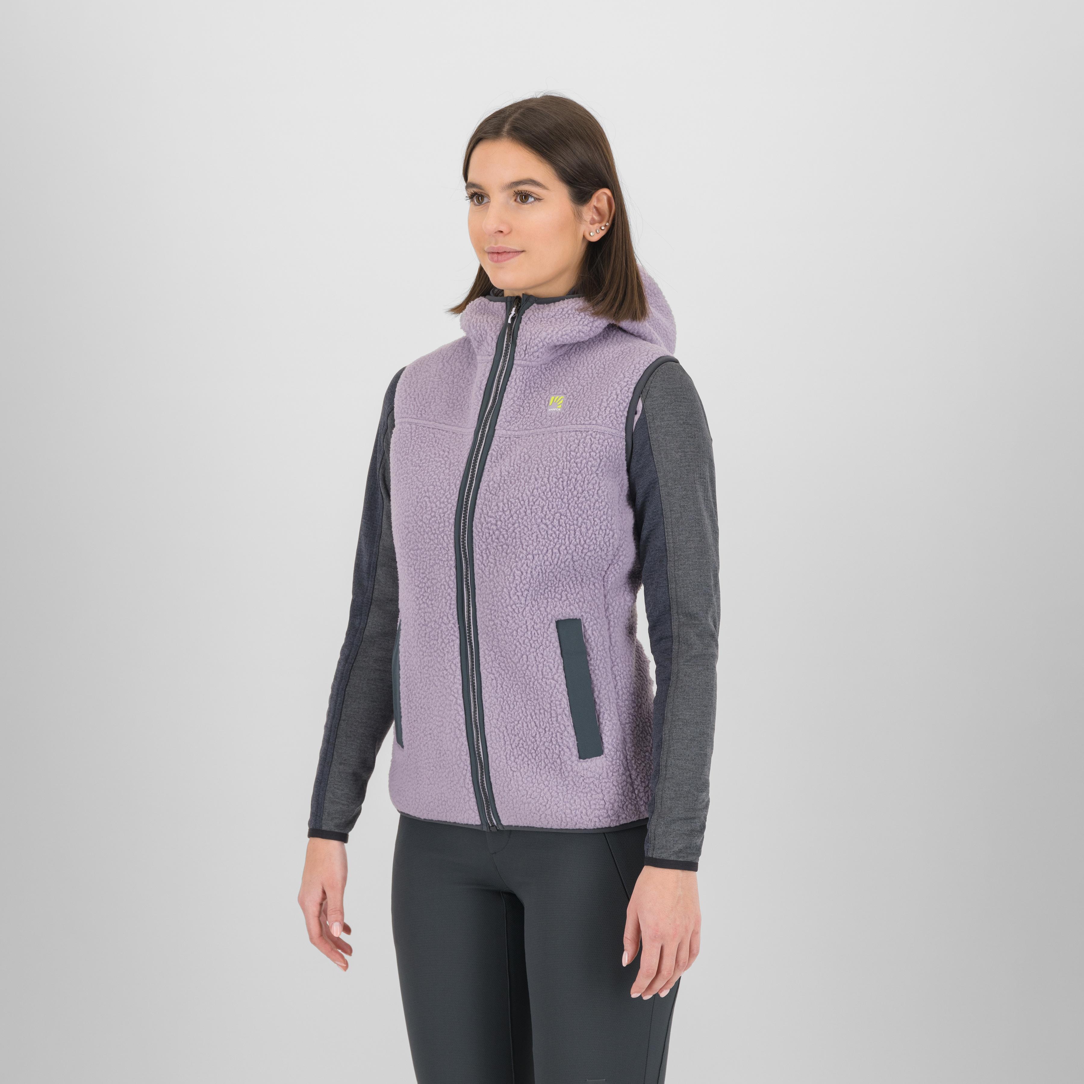 Moiazza retro hoodie w vest - lavender/woodl.gray - karpos
