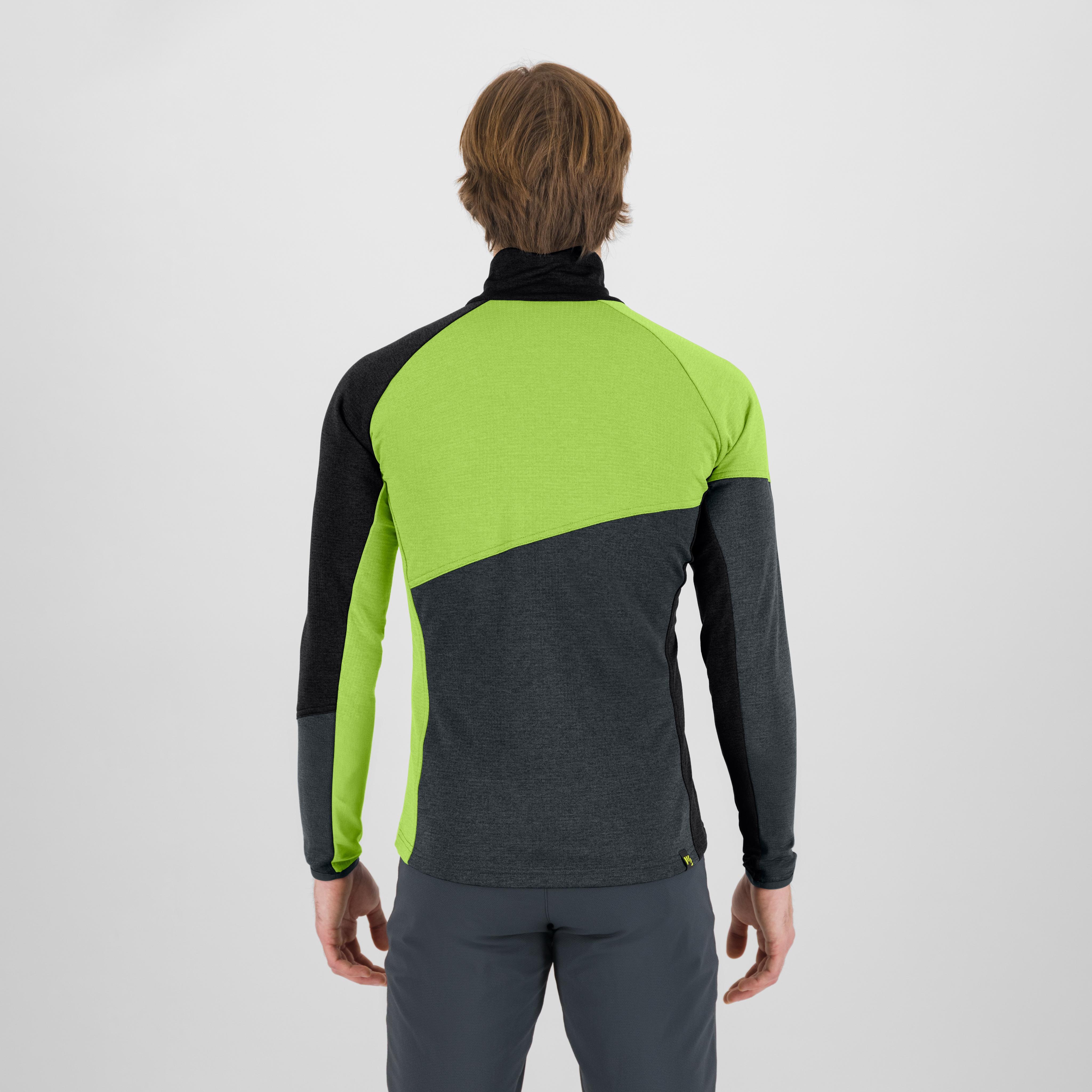 Federa full-zip fleece - woodl.gray/black/acid lime - karpos
