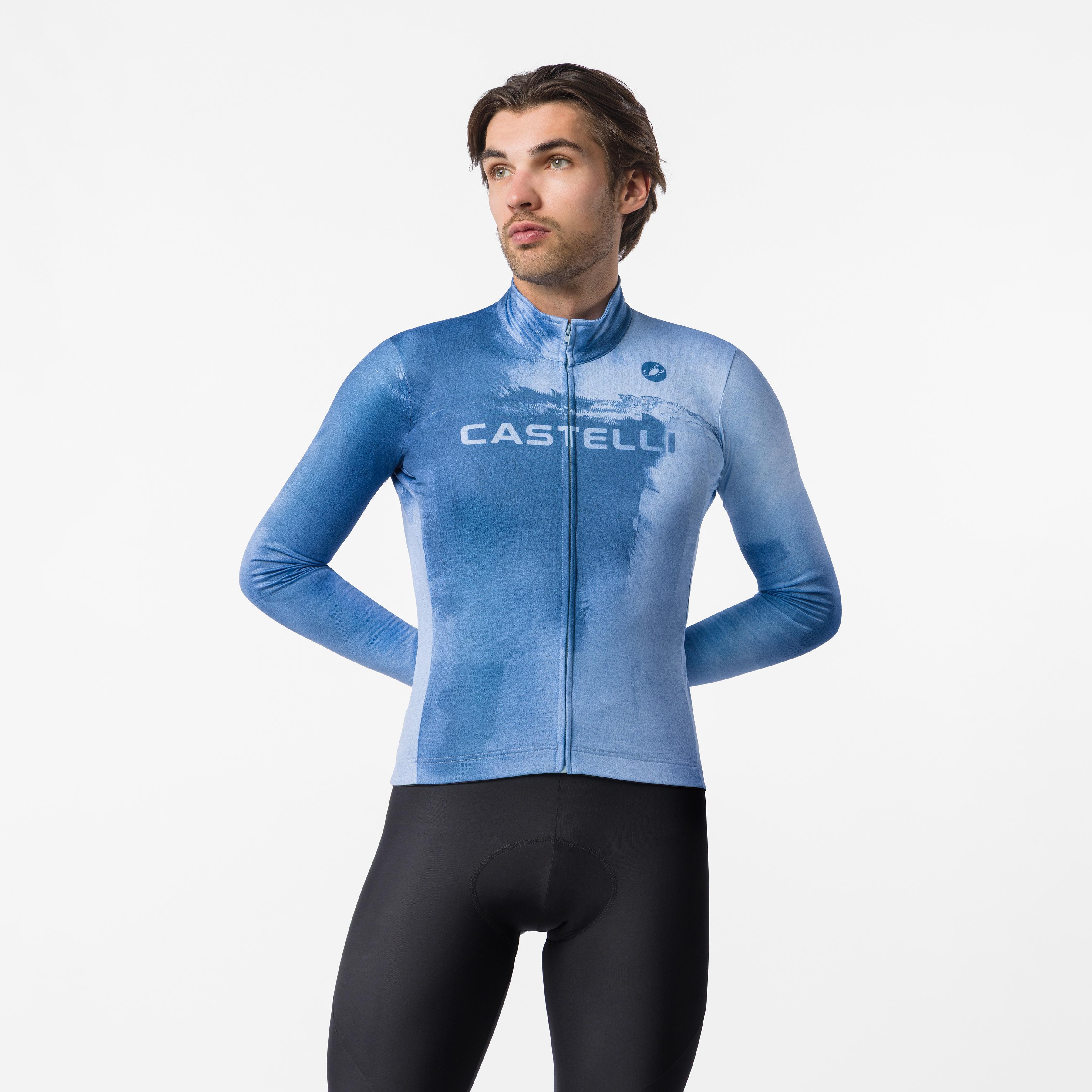 Nebula thermal ls jersey - metallic blue/steel fade - castelli