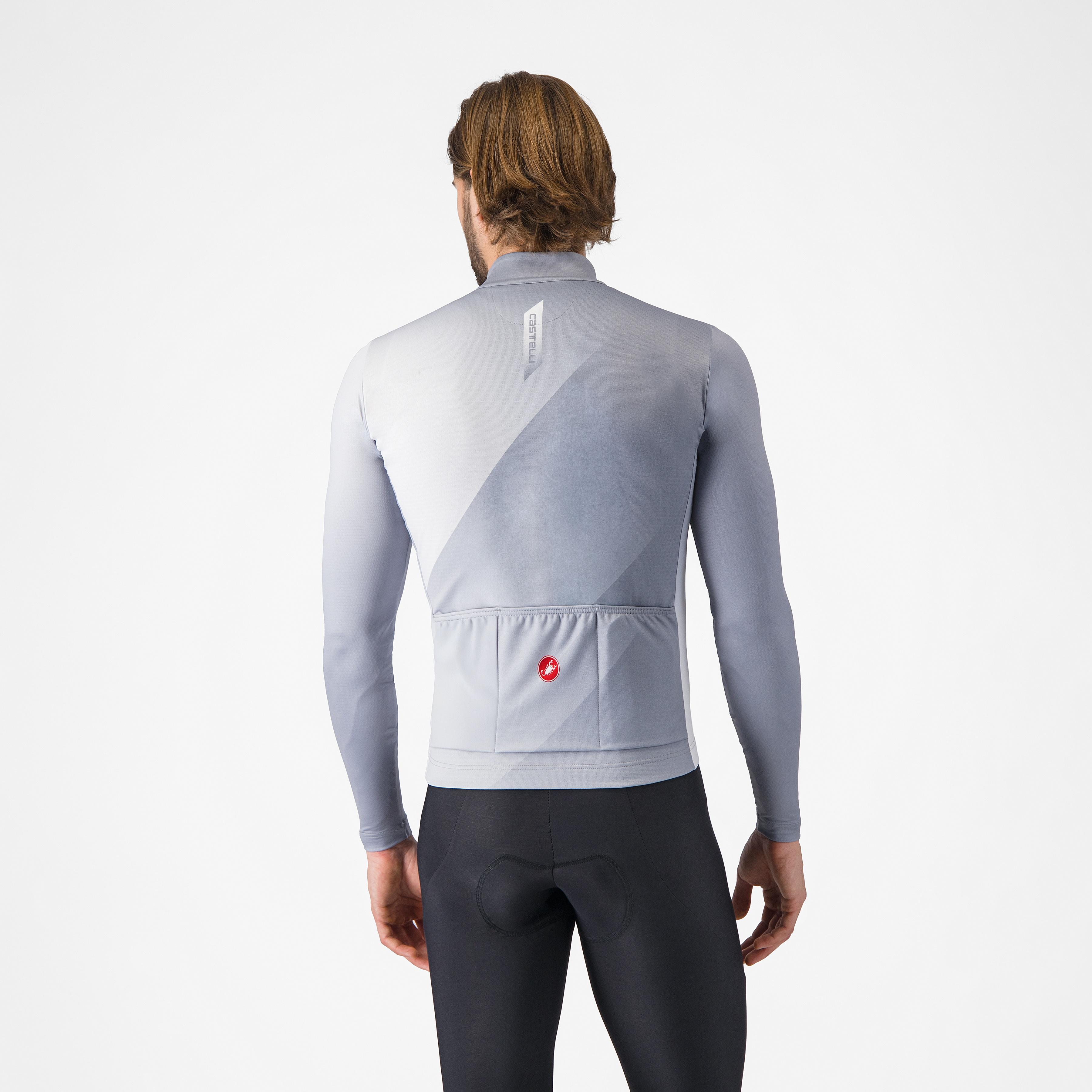 Amplify thermal jersey - vortex gray/silver gray-white - castelli