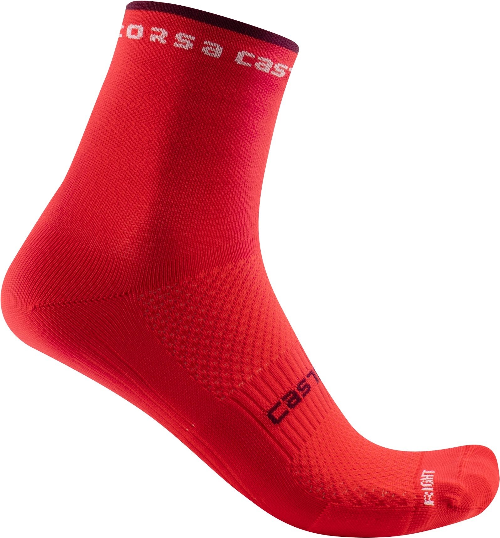 Rosso corsa w 11 sock - hibiscus - castelli
