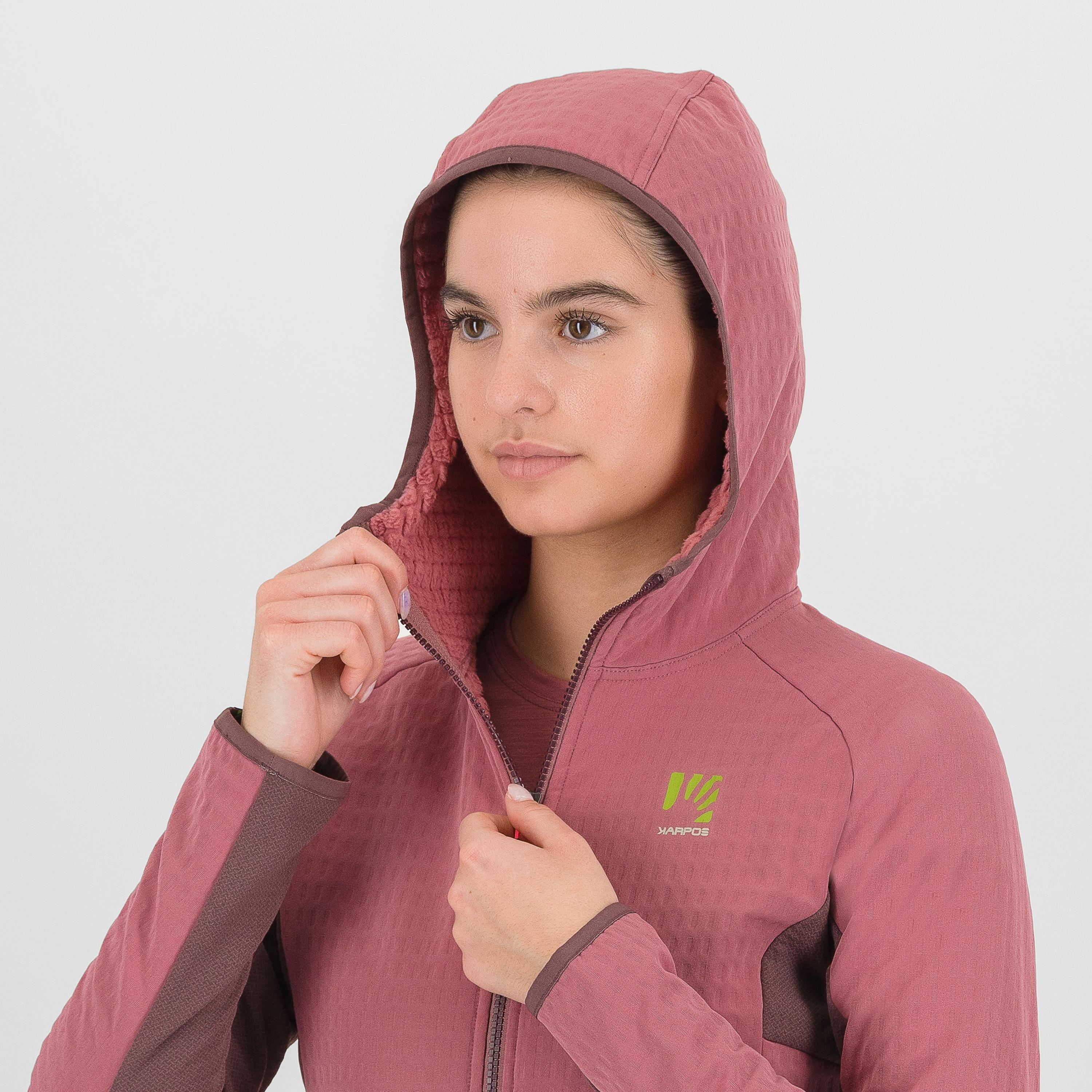 Marmolada hoodie w fleece - deco rose/huckleberry - karpos