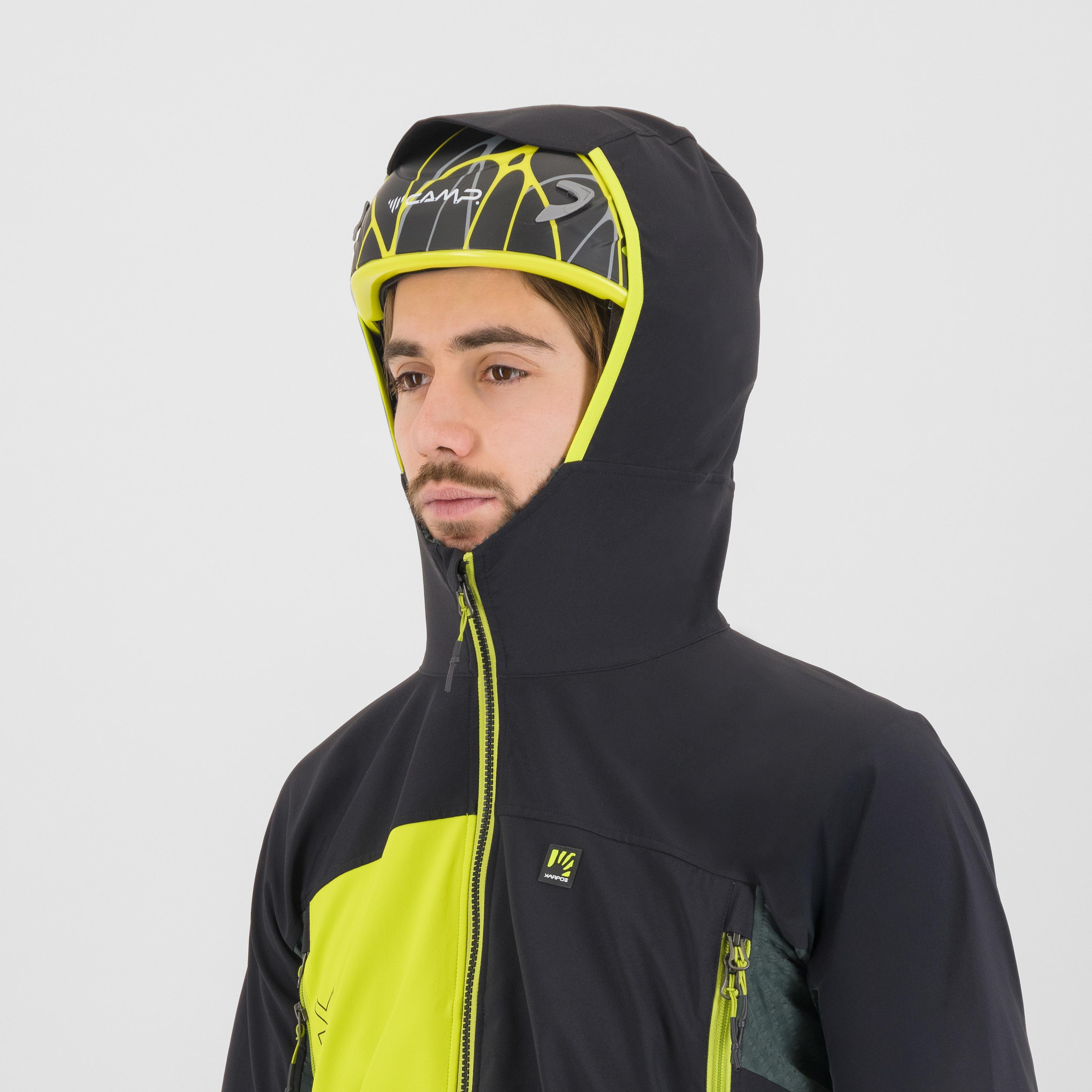 Pizzo bianco jacket - black/woodl.gray/acid lime - karpos