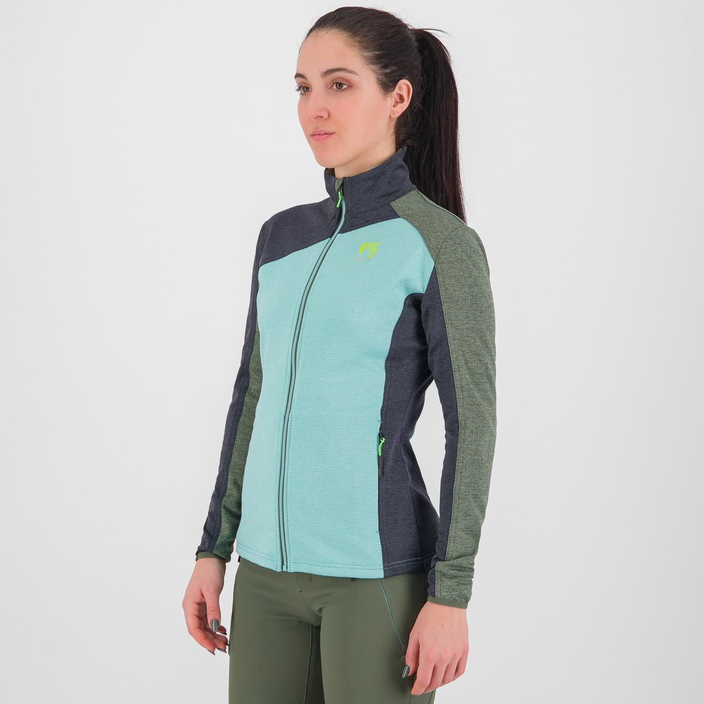 Federa full-zip w fleece - aqua sky/black sand/thyme - karpos