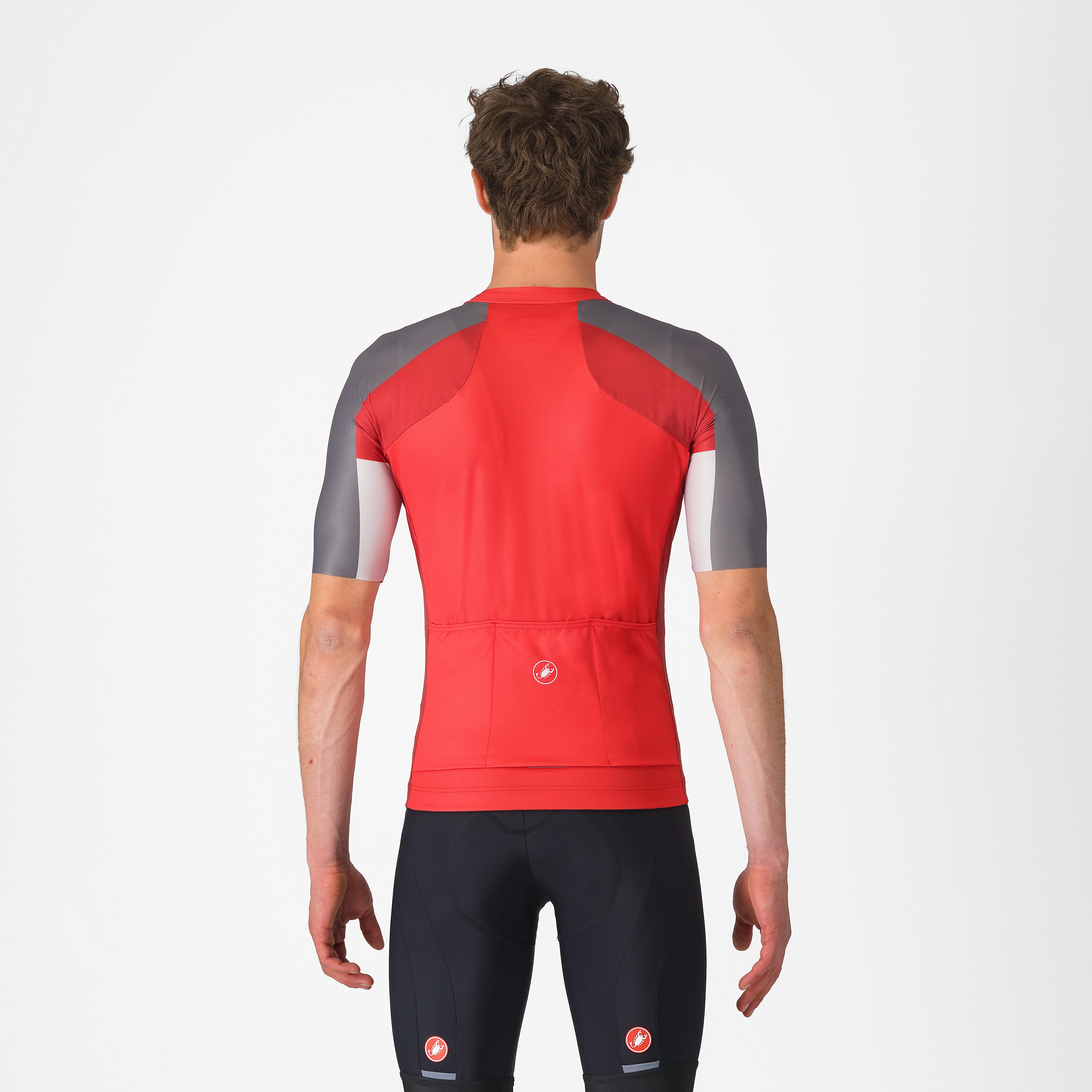 Entrata 6 jersey - red/smoky gray-silver gray - castelli