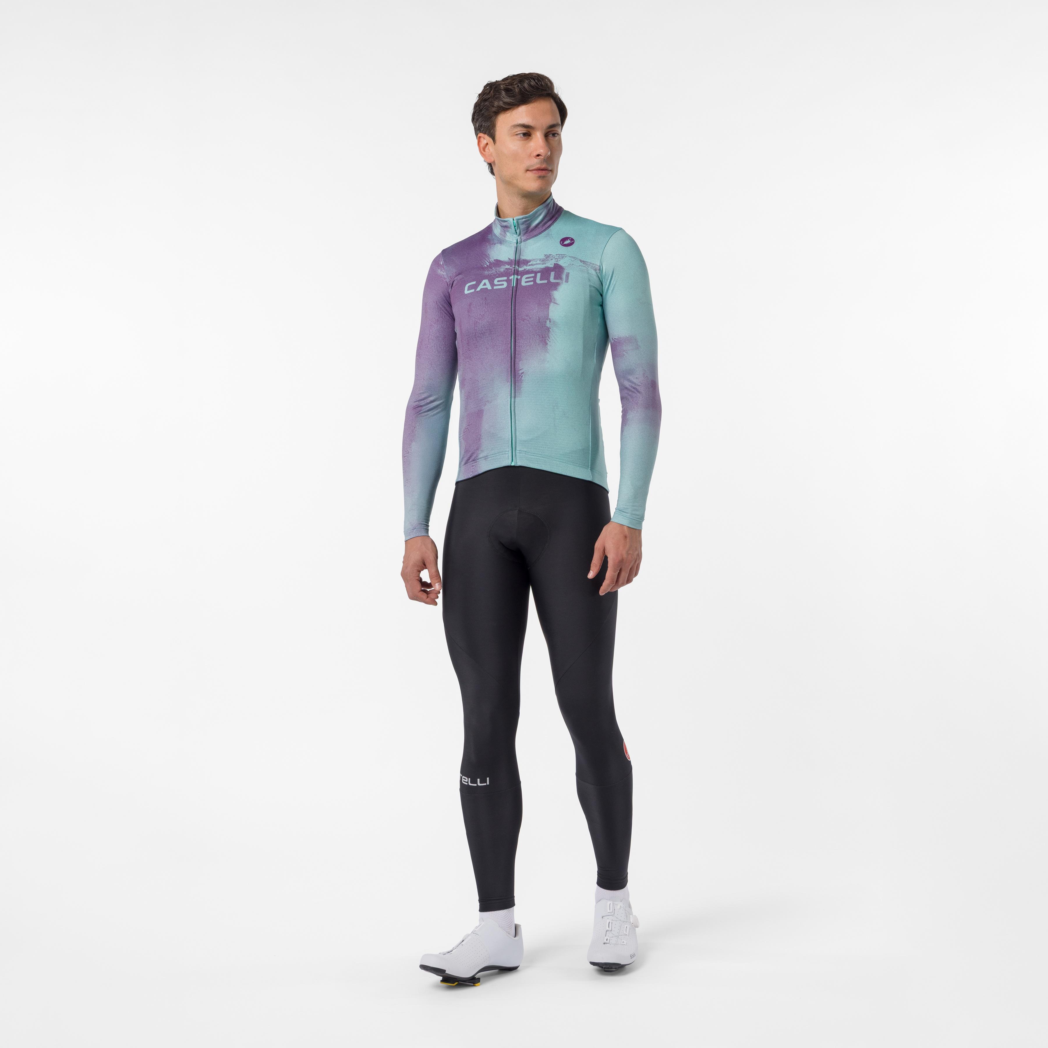 Nebula thermal ls jersey - deep purple/pool blue - castelli