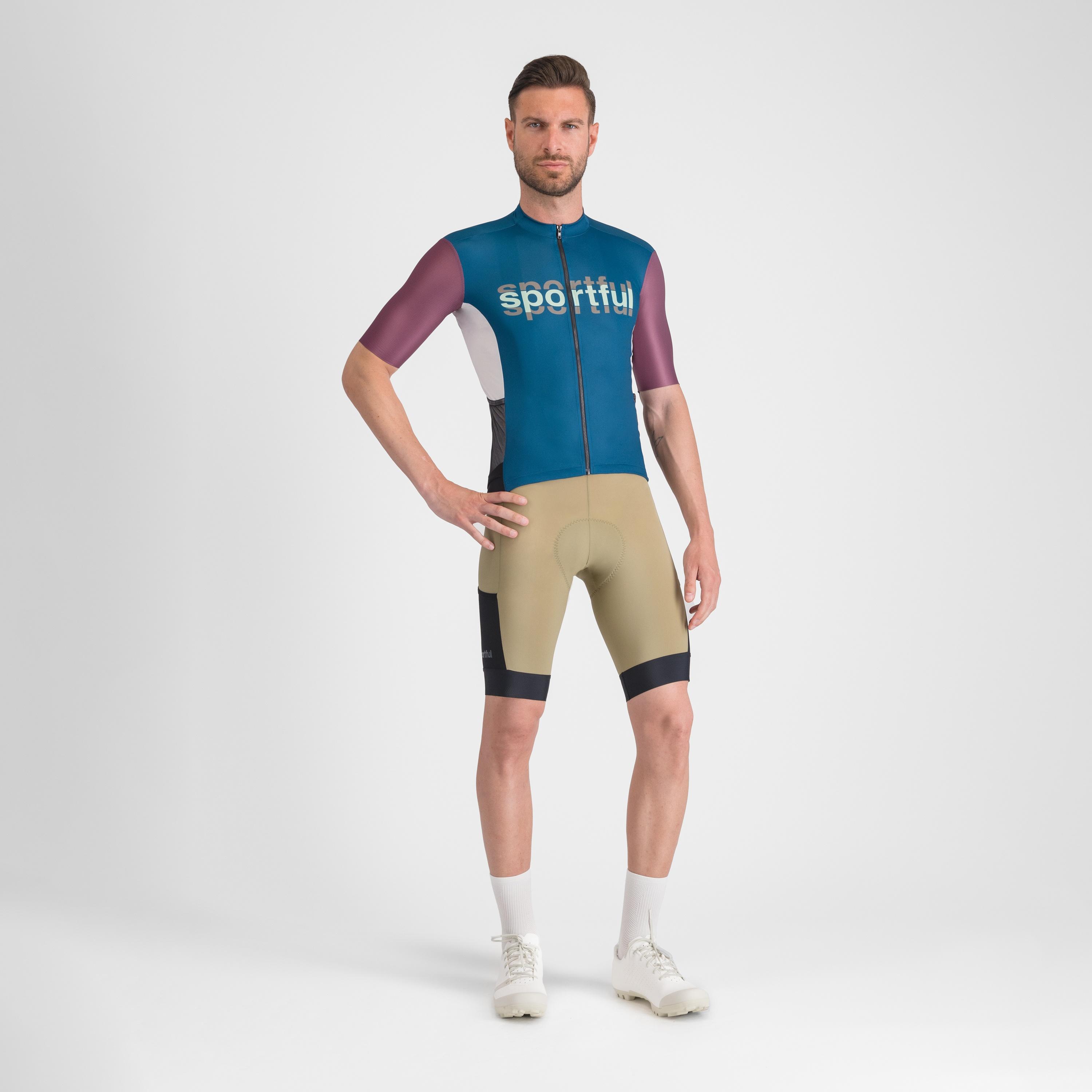 Supergiara logo jersey - teal blue/bordo' - sportful
