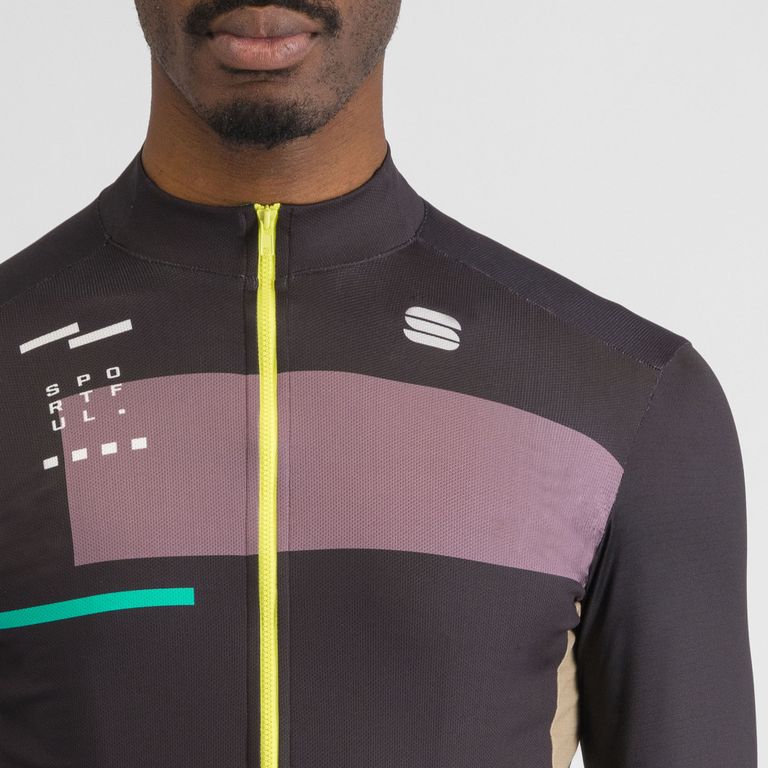 Breakout supergiara thermal jersey - black huckleberry olive green - sportful