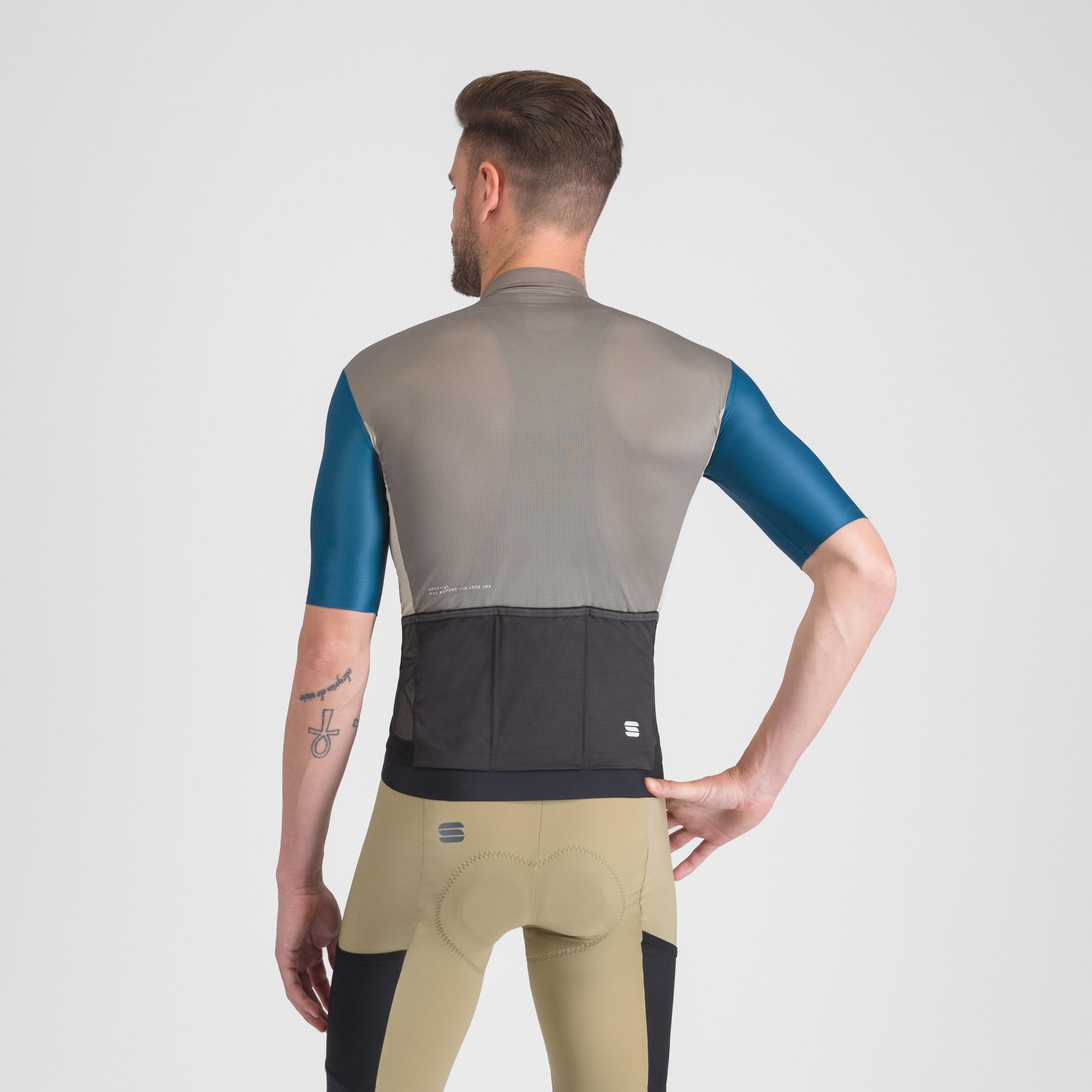 Supergiara logo jersey - gun metal/teal blue - sportful
