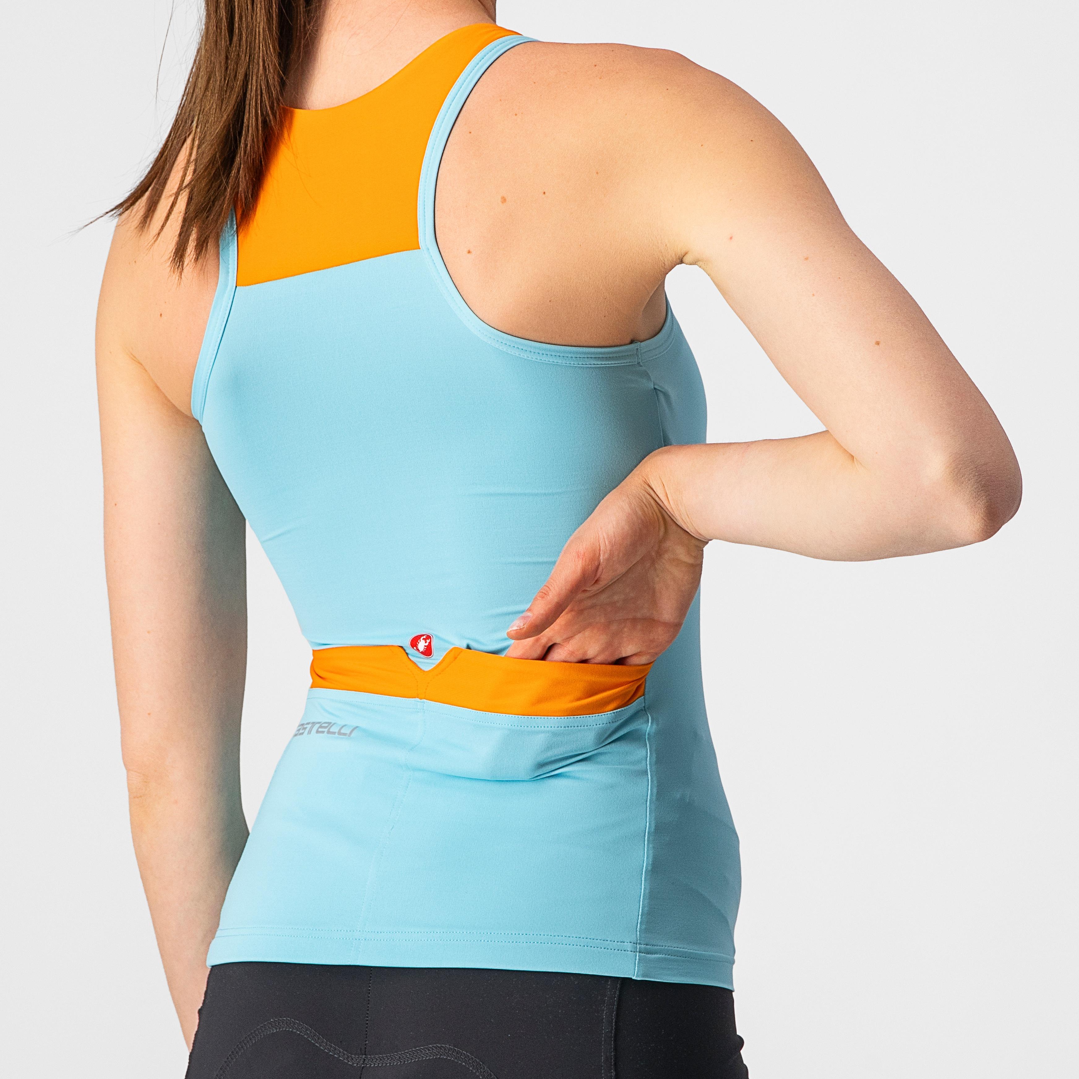 Solaris top - skylight/pop orange - castelli