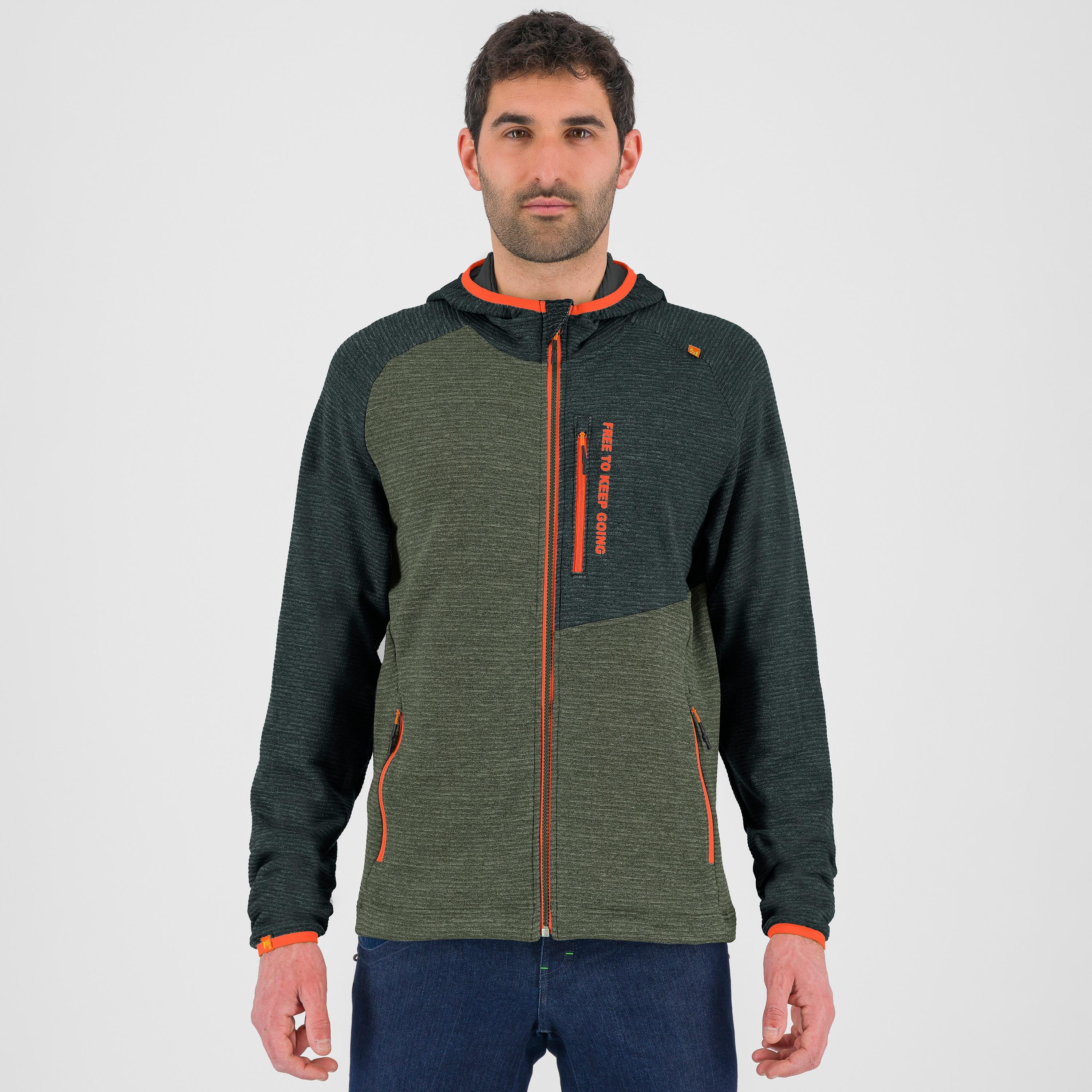 Camoscio full zip hoodie - thyme/black sand - karpos