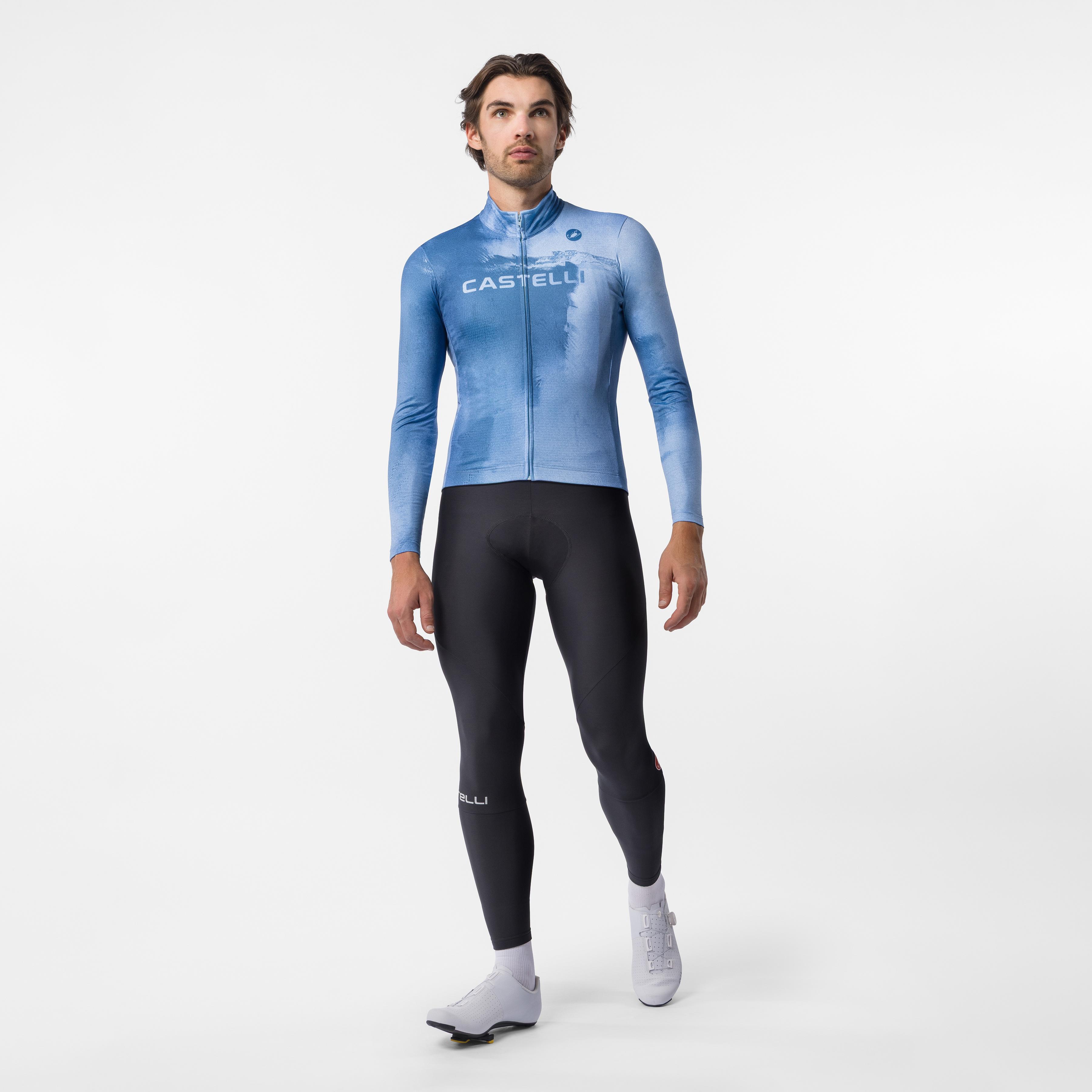 Nebula thermal ls jersey - metallic blue/steel fade - castelli