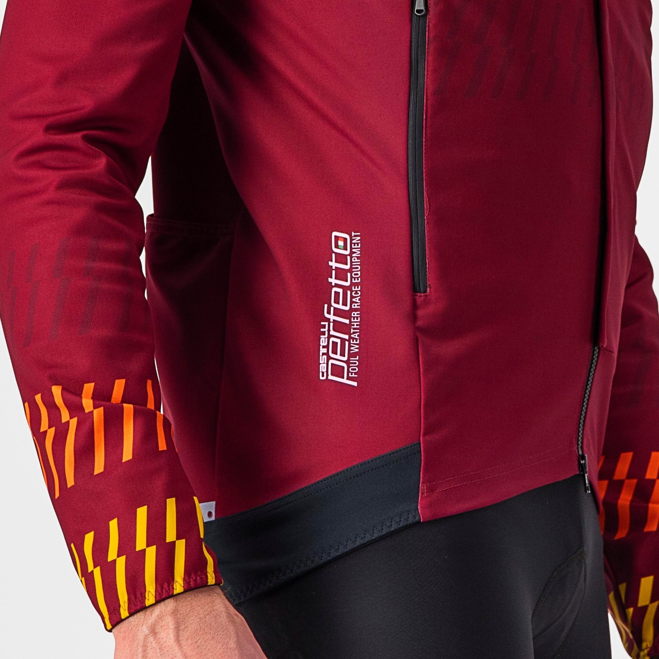 Unlimited perfetto ros 2 jacket - bordeaux/goldenrod-orange rust - castelli