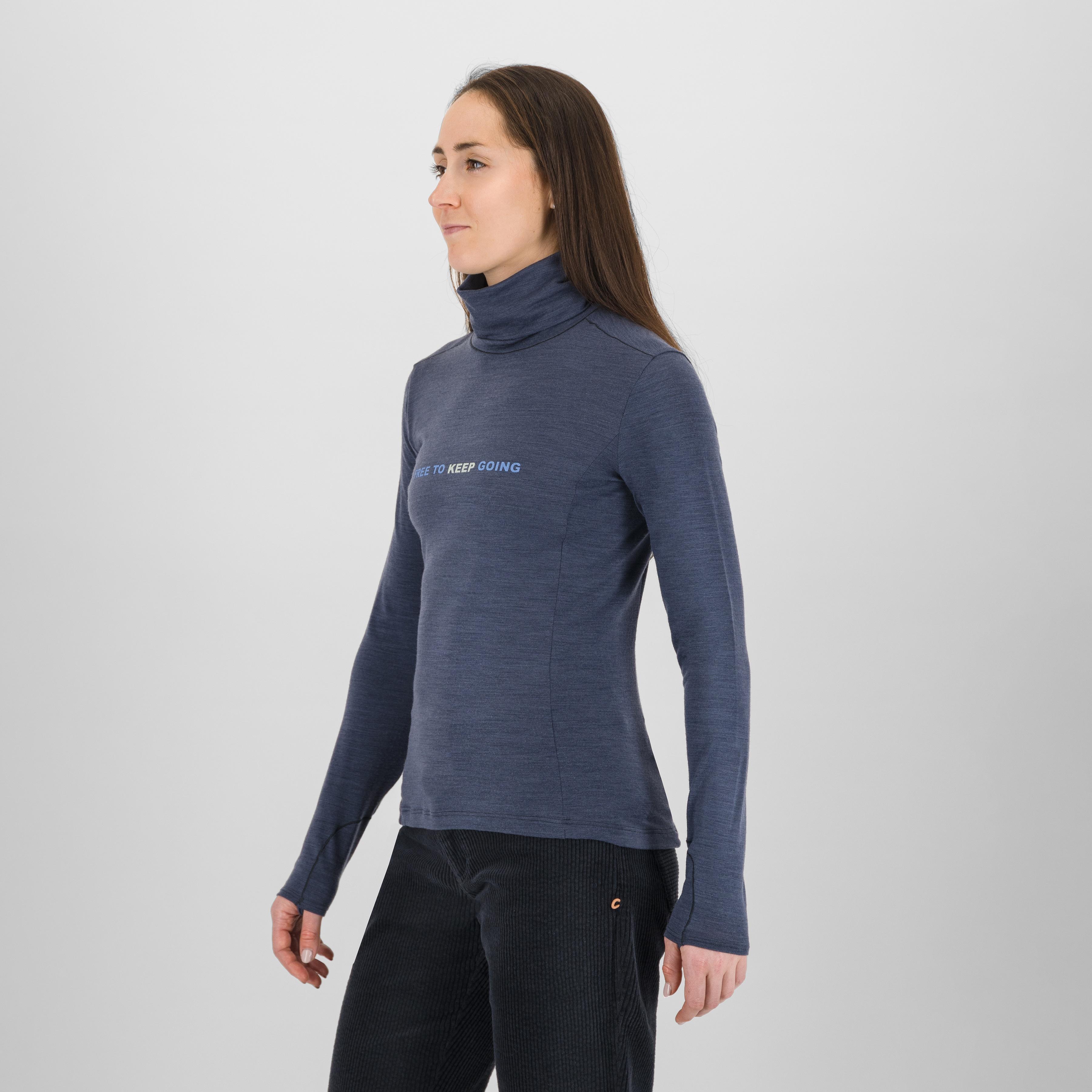 Coppolo merino w high neck ls - ombre blue - karpos