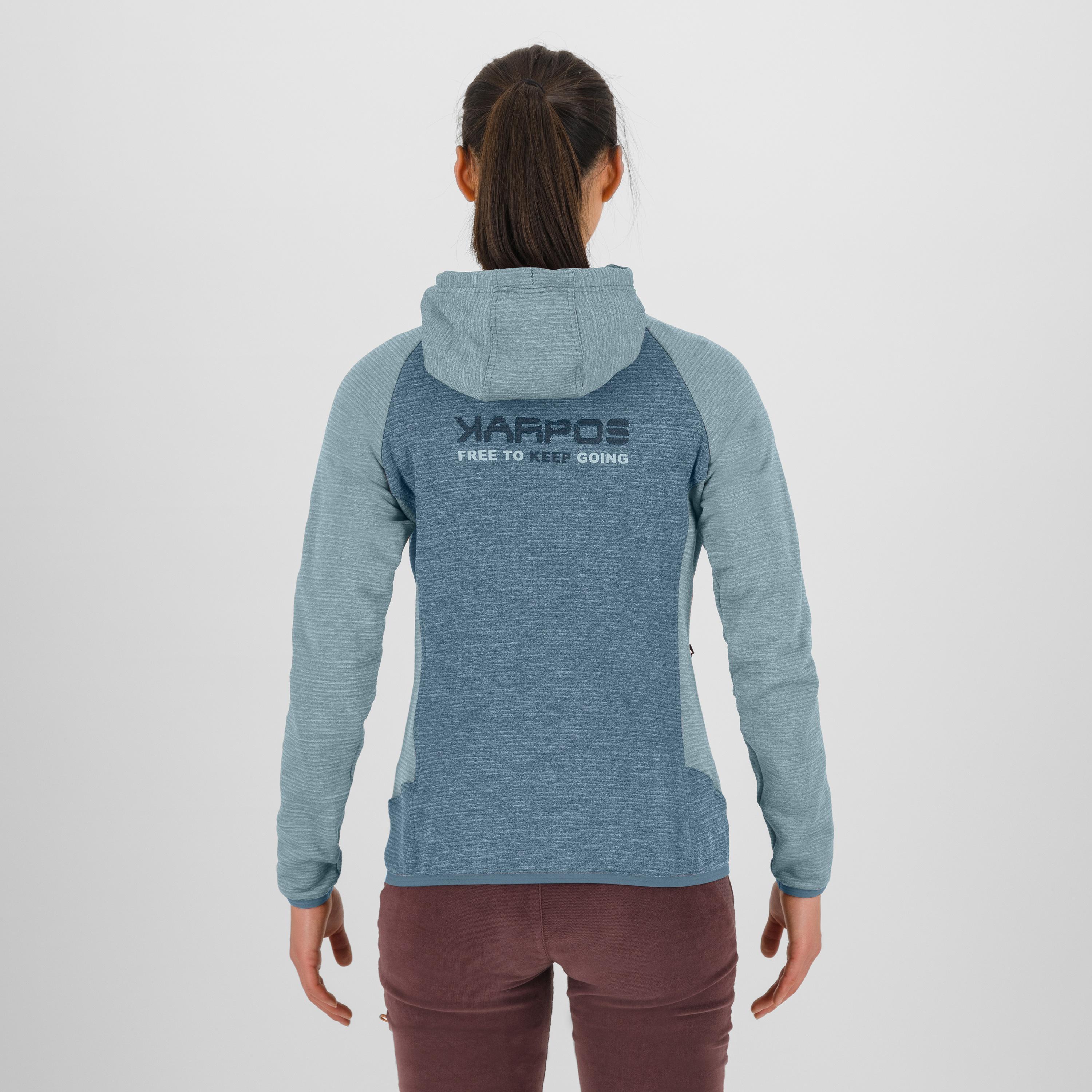 Camoscio w full zip hood - spring lake/sterling blue - karpos