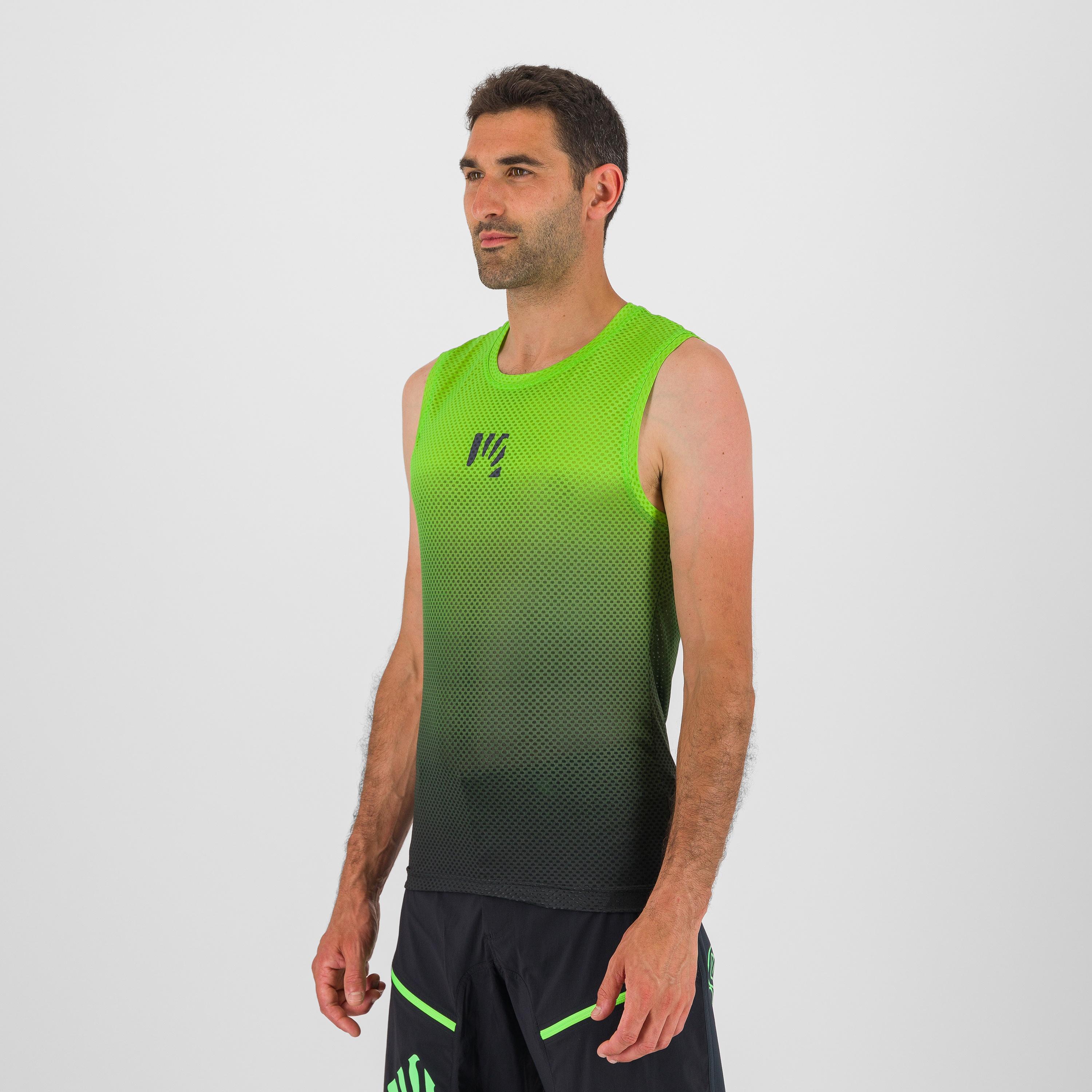 Verve mesh sleeveless - black/jasmine green - karpos