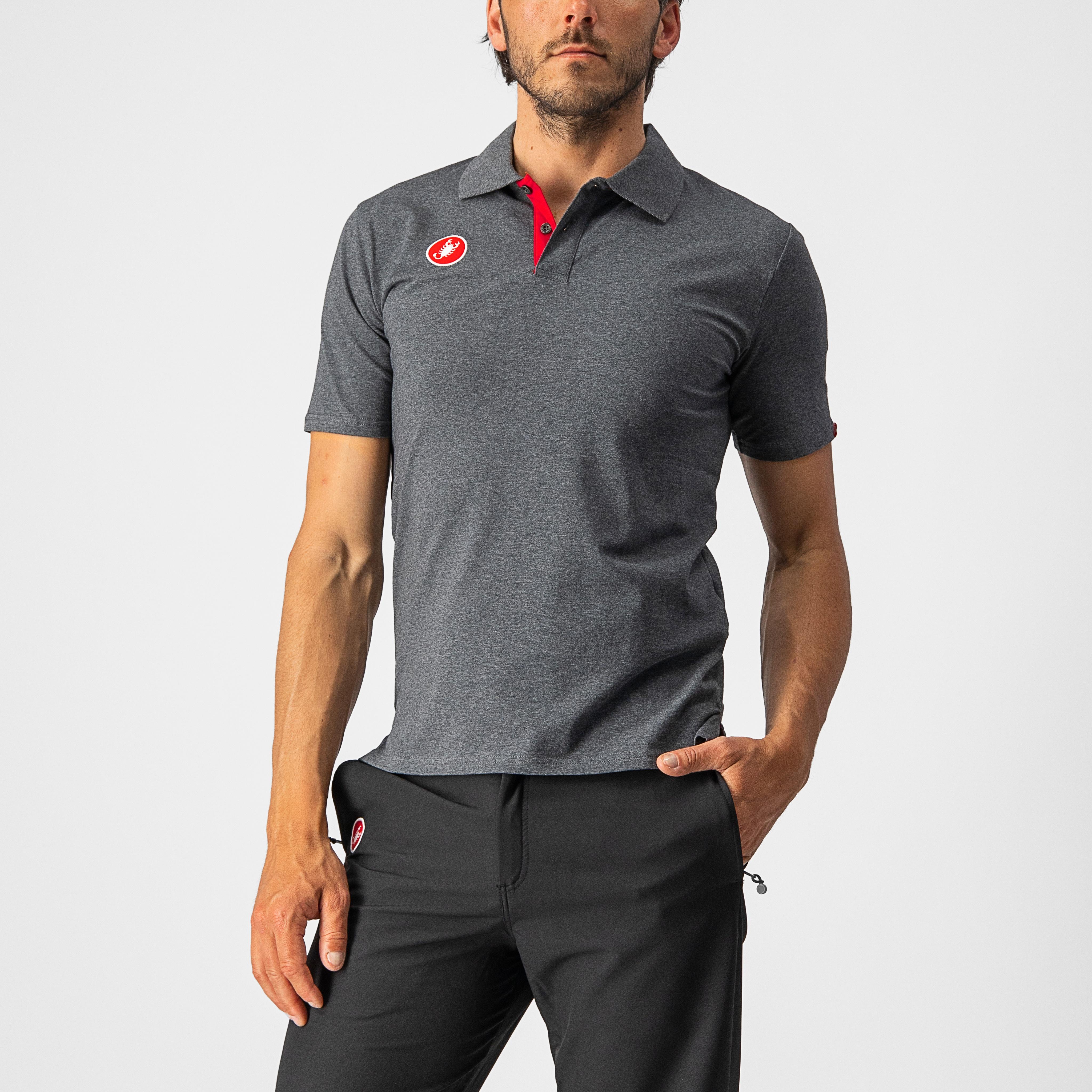 Race day polo - melange gray - castelli