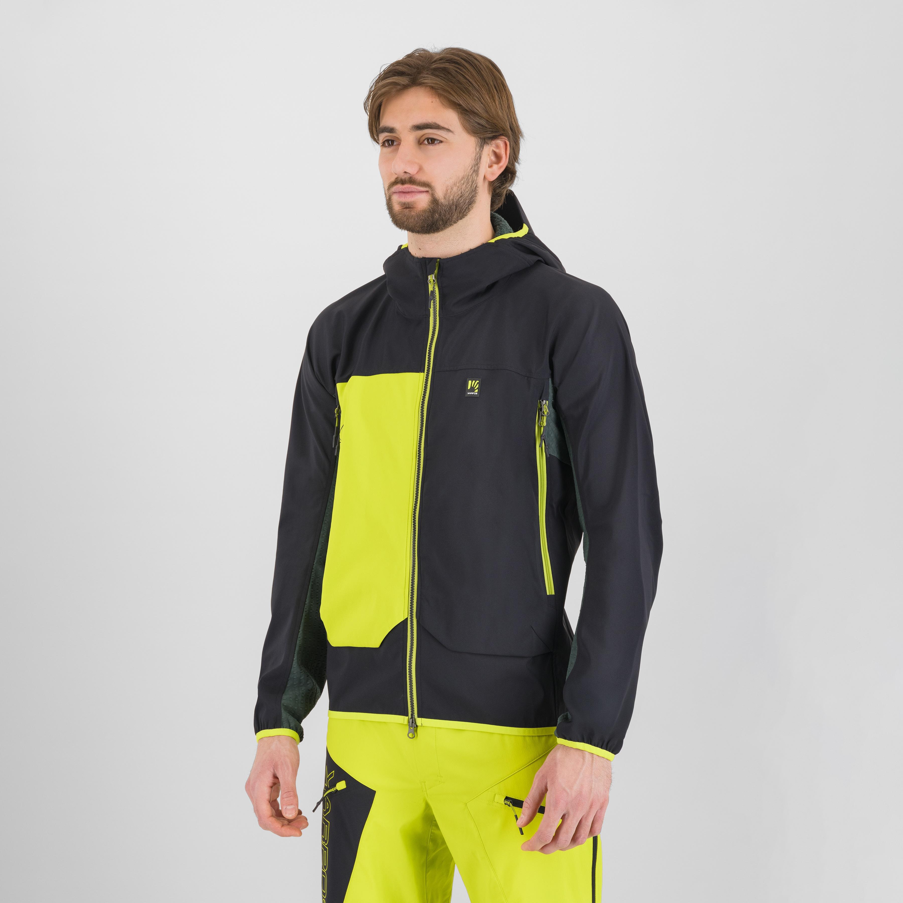 Pizzo bianco jacket - black/woodl.gray/acid lime - karpos