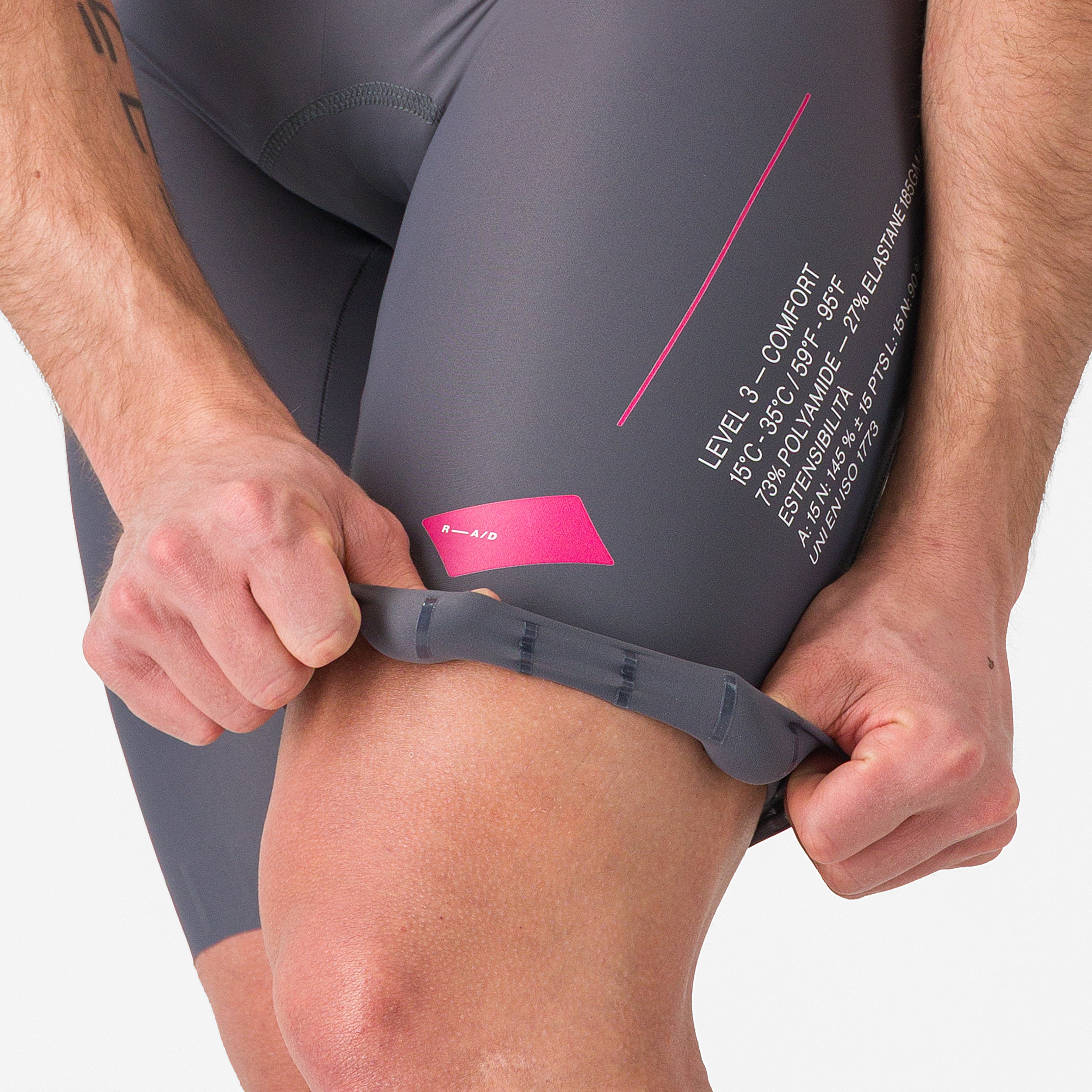 Espresso r-a/d bibshort - smoky gray - castelli