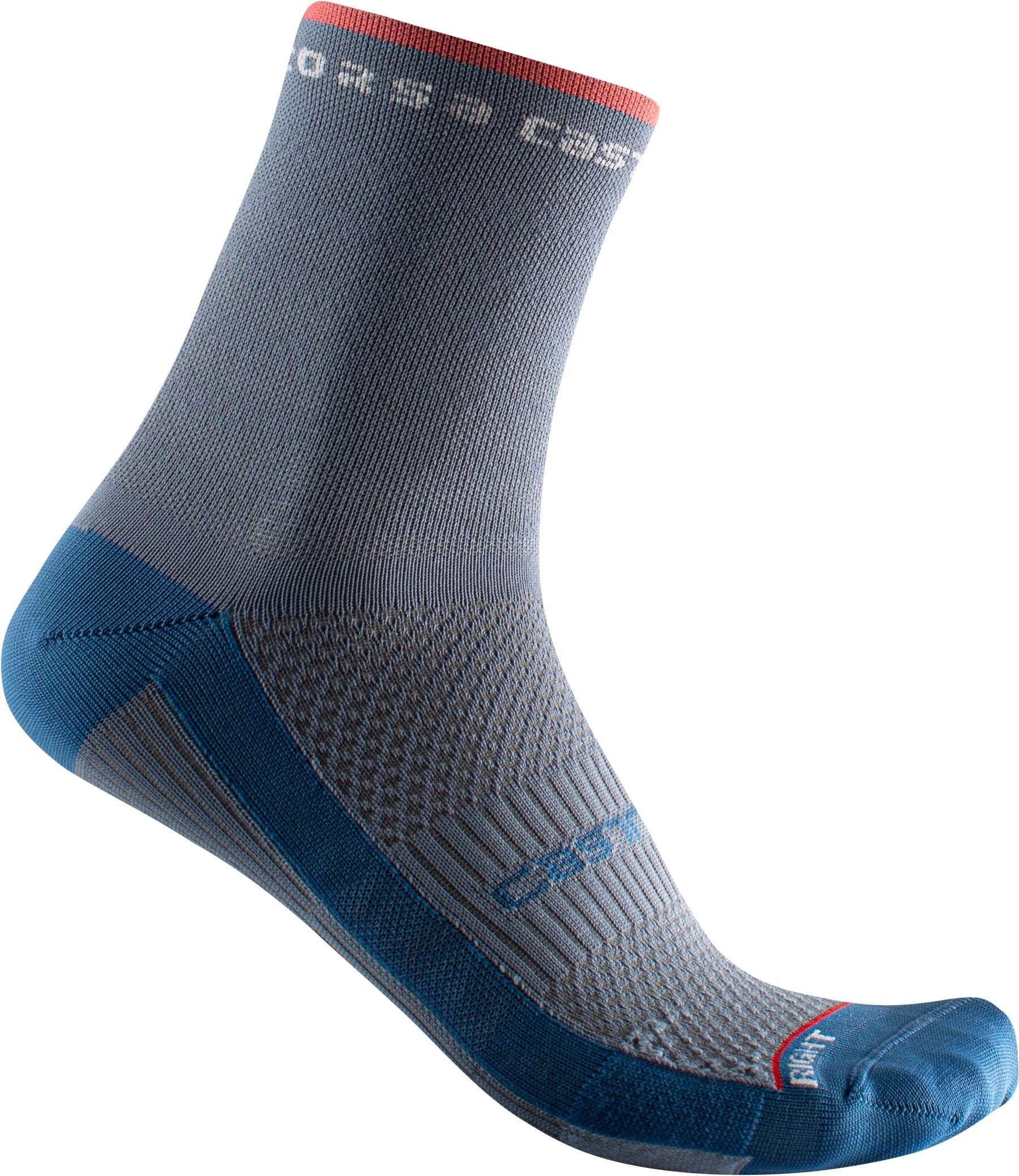 Rosso corsa w 11 sock - light steel blue/brilliant pin - castelli