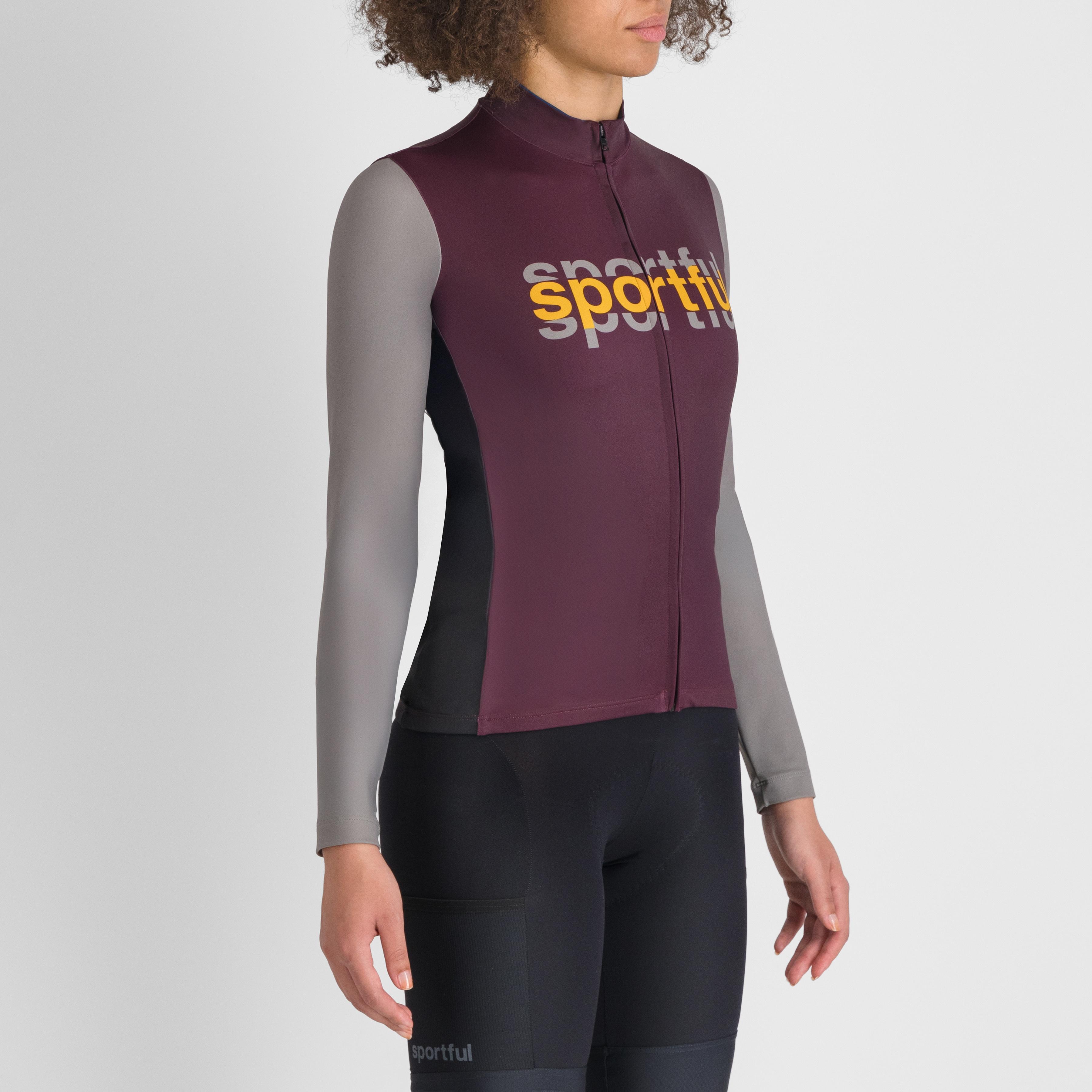 Supergiara logo thermal w jersey - deep bordeaux - sportful