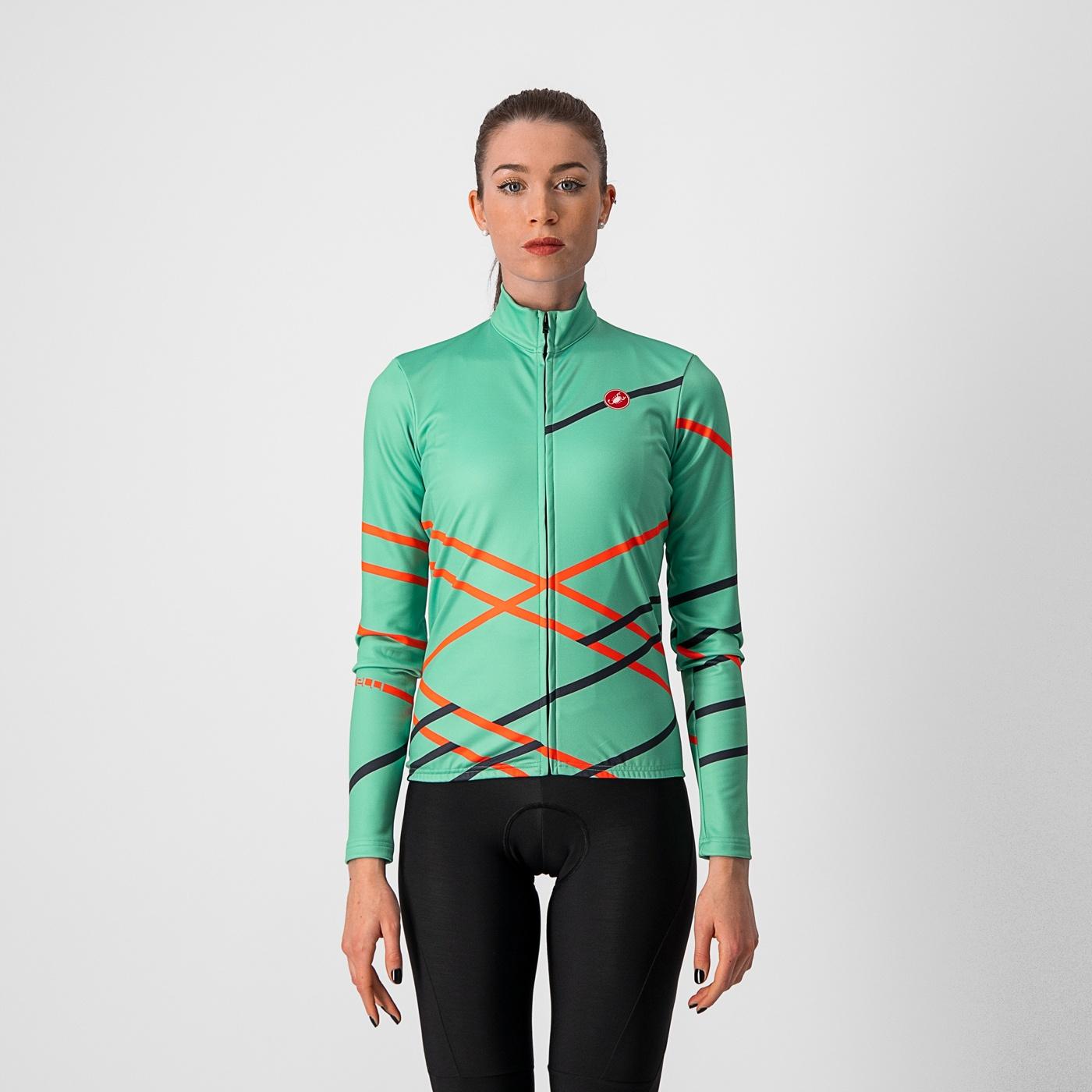Diagonal jersey fz - jade green/brilliant pink-dark - castelli