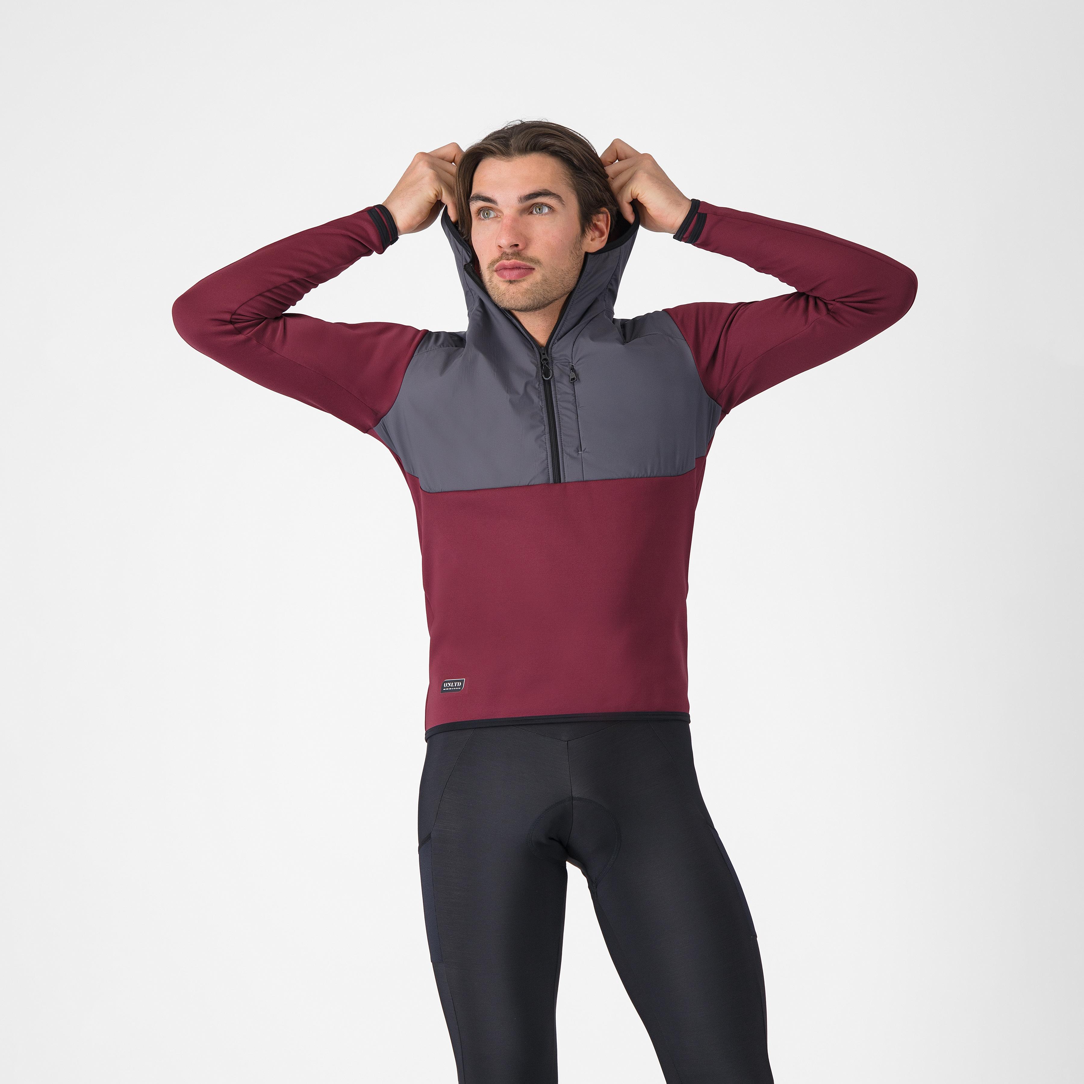 Unltd roam hoodie - bordeaux/lead gray - castelli